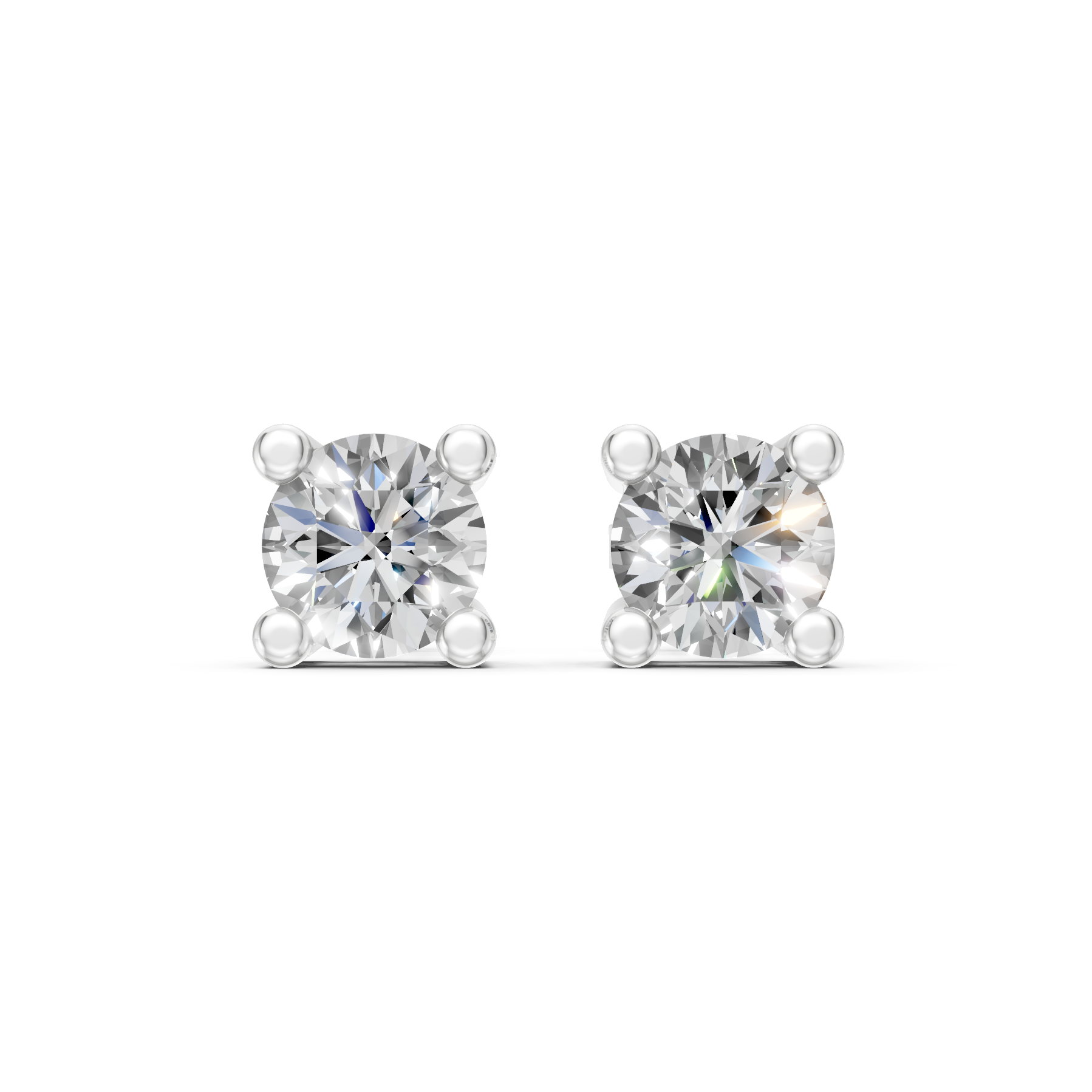 Lab Grown Diamond 1.00 CTW Solitaire Stud Earrings-925 Sterling Silver