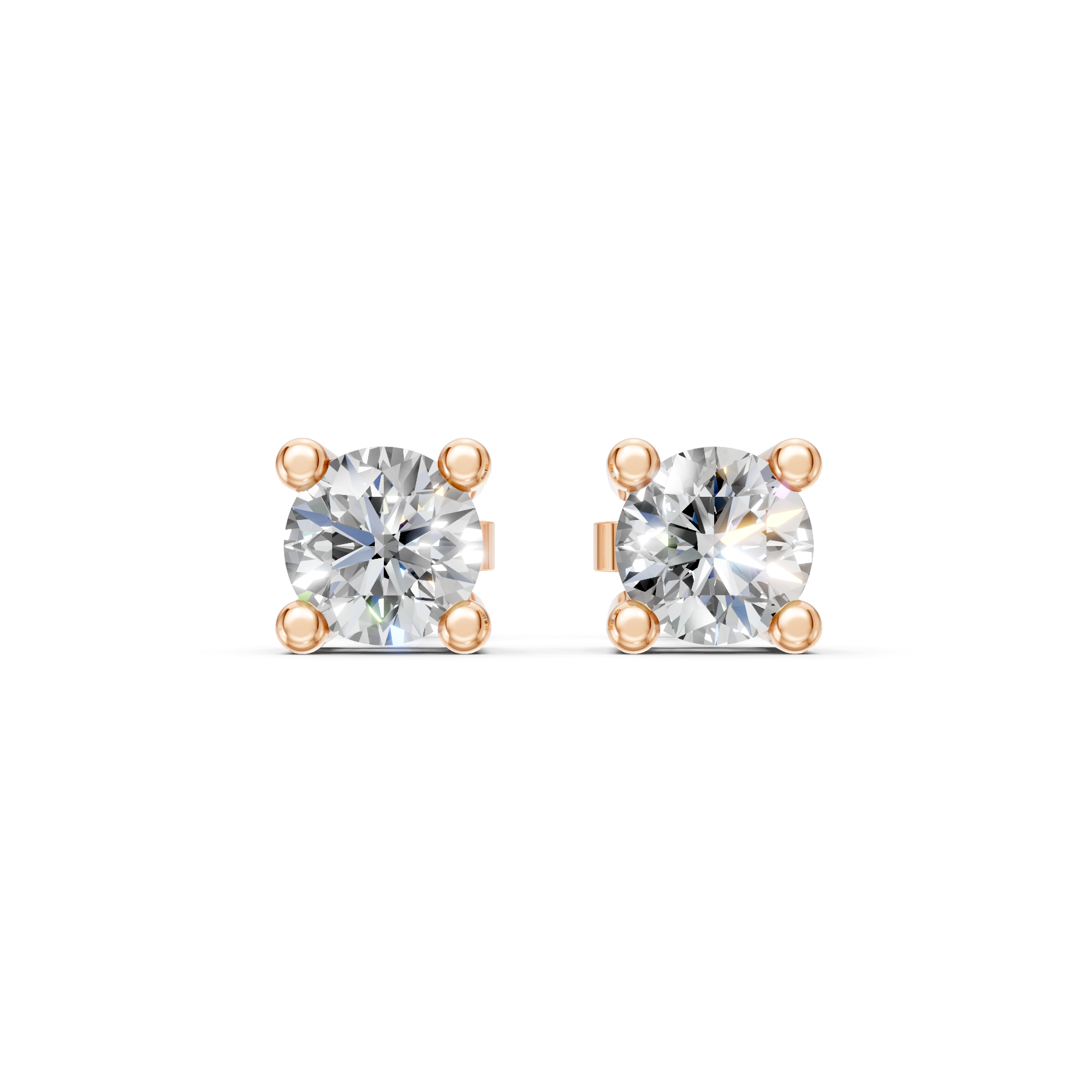 Lab Grown Diamond 0.50 CTW Solitaire Stud Earrings-925 Sterling Silver