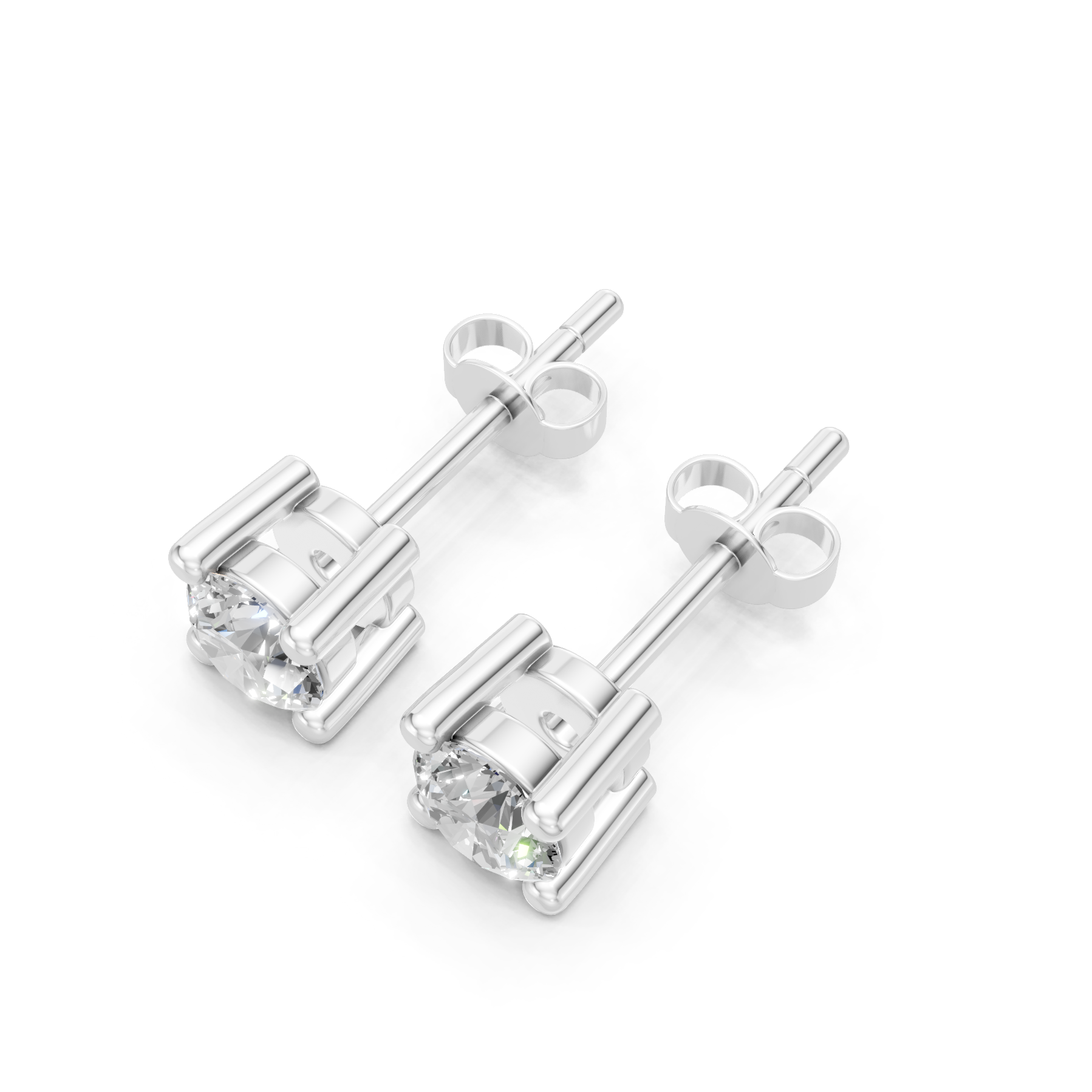 Lab Grown Diamond 0.50 CTW Solitaire Stud Earrings-925 Sterling Silver