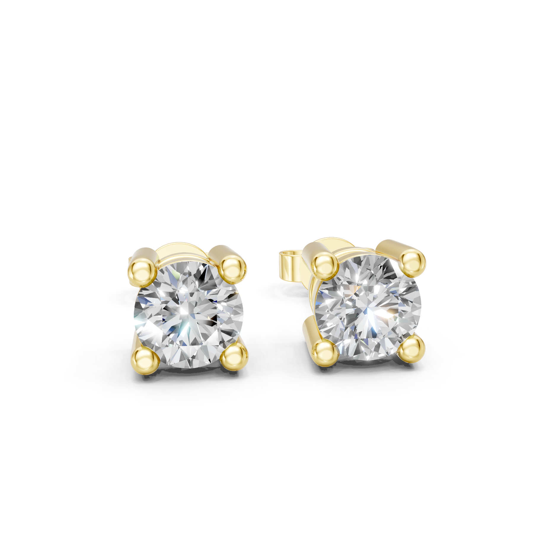Lab Grown Diamond 0.50 CTW Solitaire Stud Earrings-925 Sterling Silver