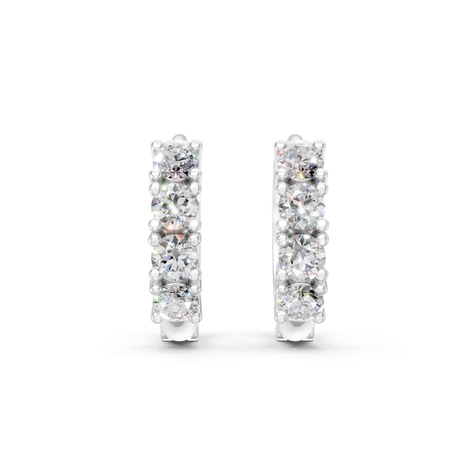 Lab Grown Diamond 0.80 CTW Hoop Earrings-925 Sterling Silver