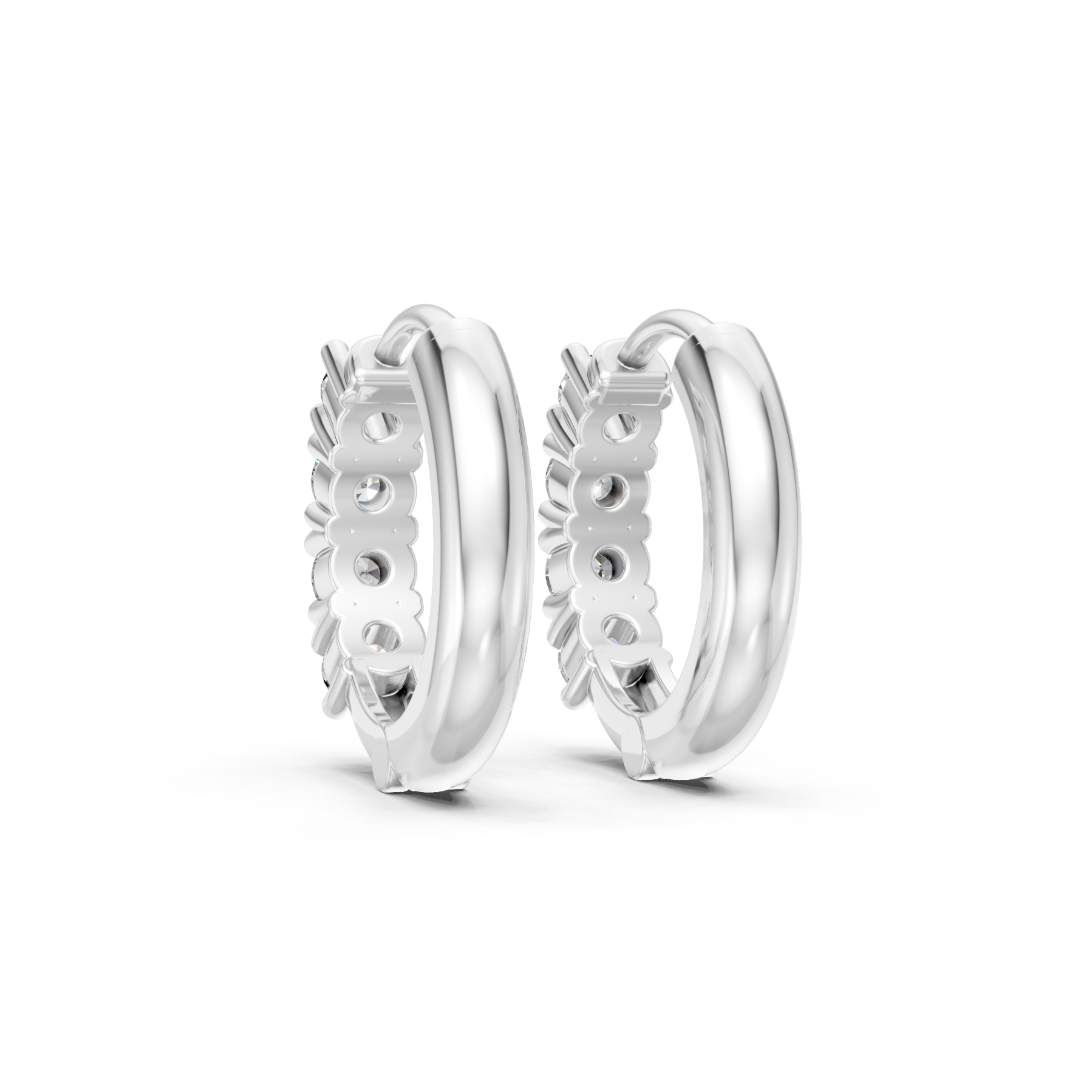Lab Grown Diamond 0.80 CTW Hoop Earrings-925 Sterling Silver