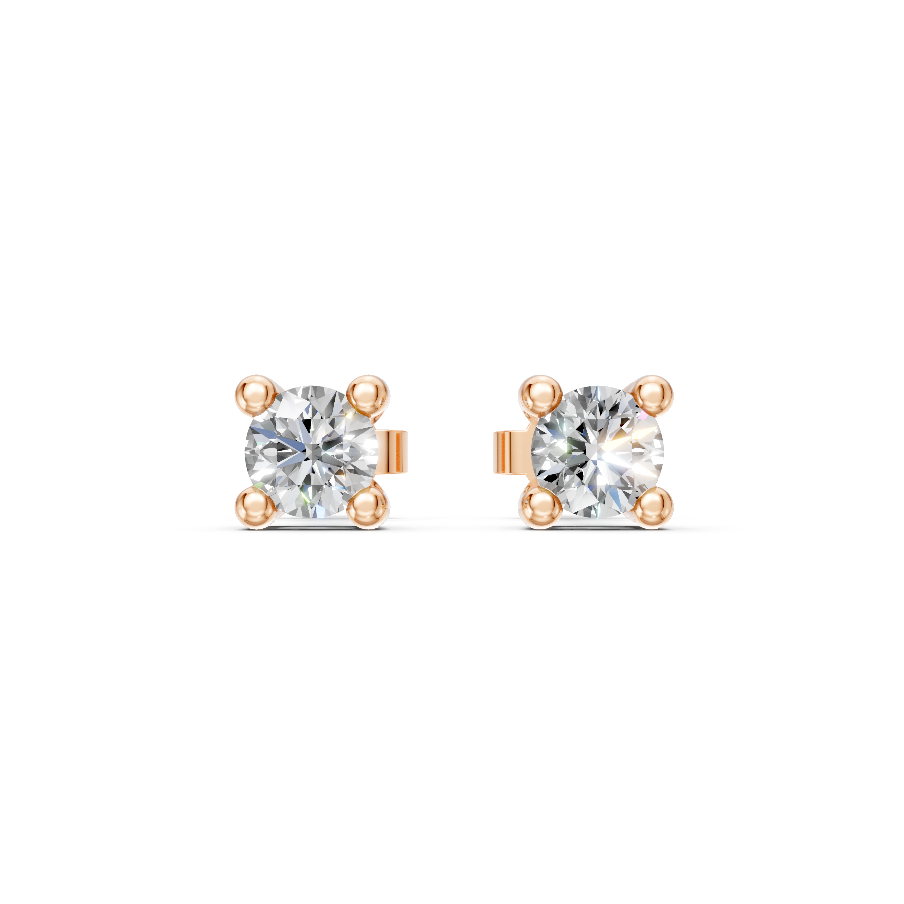 Lab Grown Diamond 0.20 CTW Solitaire Stud Earrings-925 Sterling Silver