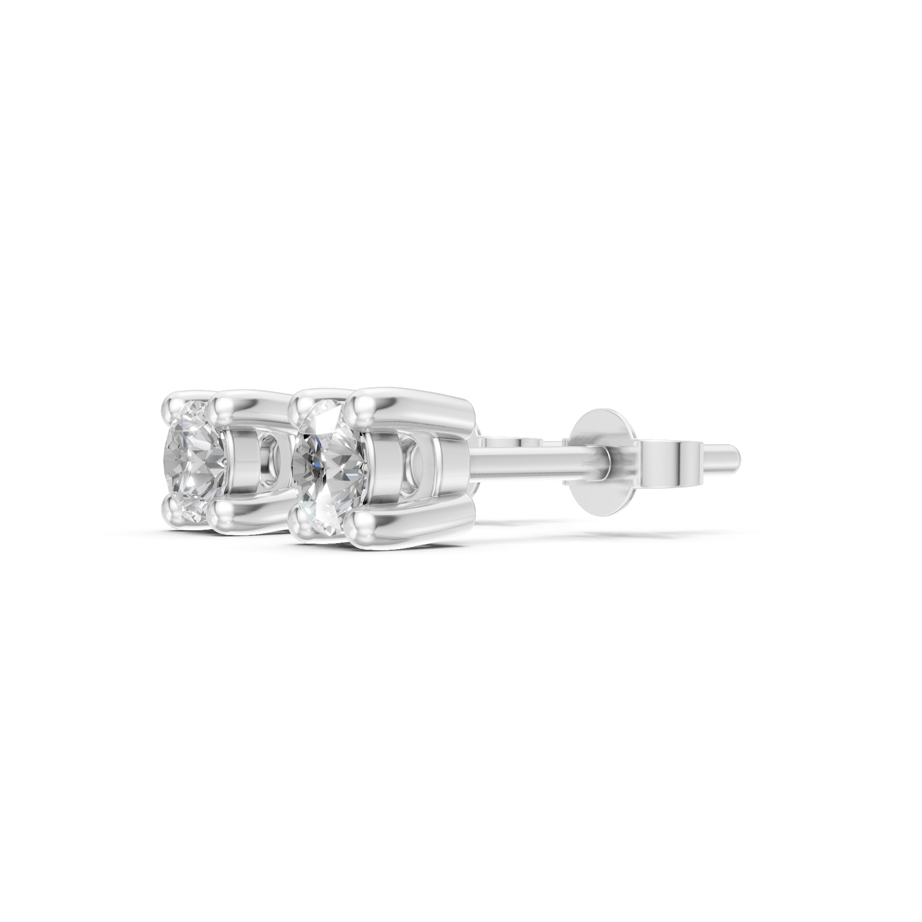 Lab Grown Diamond 0.20 CTW Solitaire Stud Earrings-925 Sterling Silver