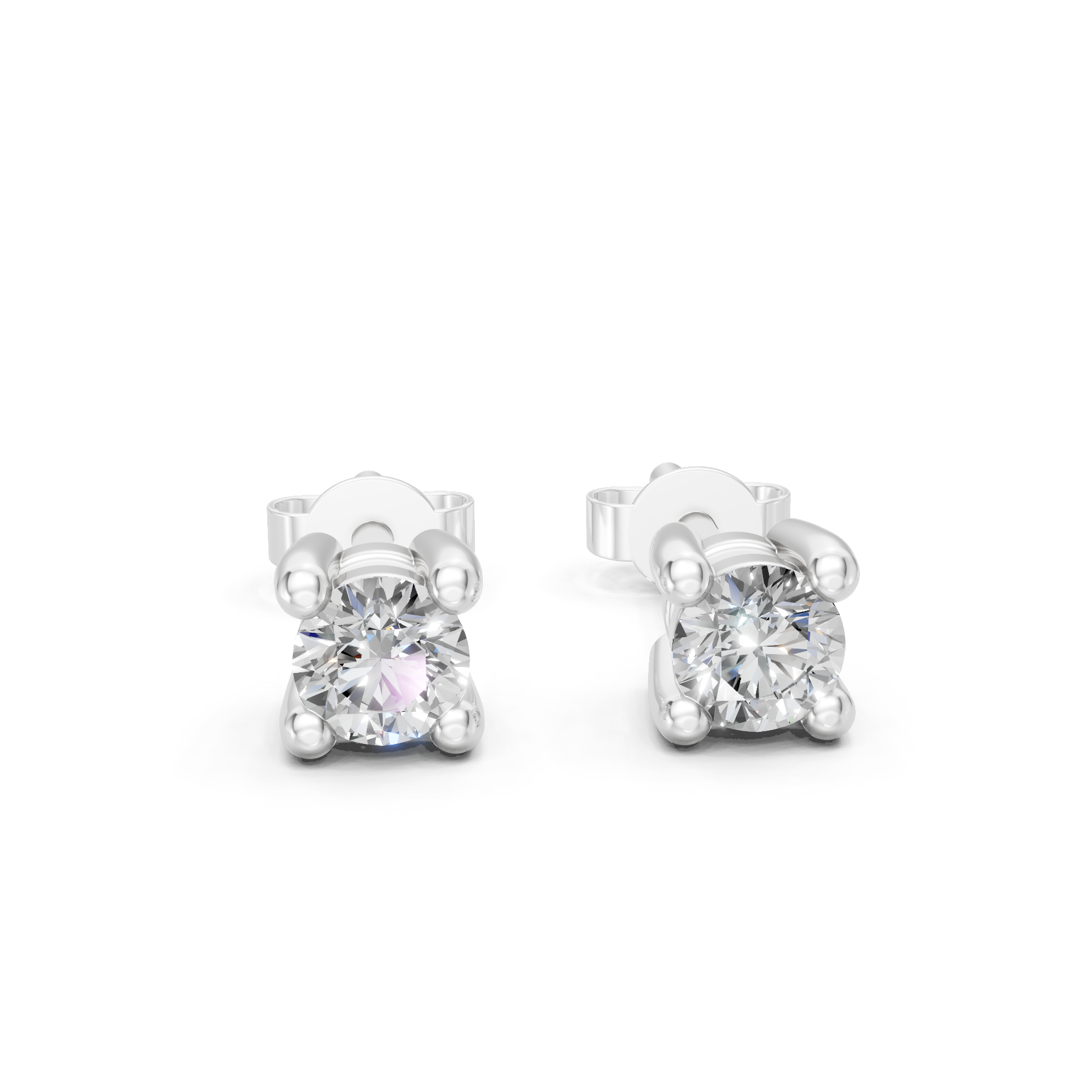 Lab Grown Diamond 0.20 CTW Solitaire Stud Earrings-925 Sterling Silver