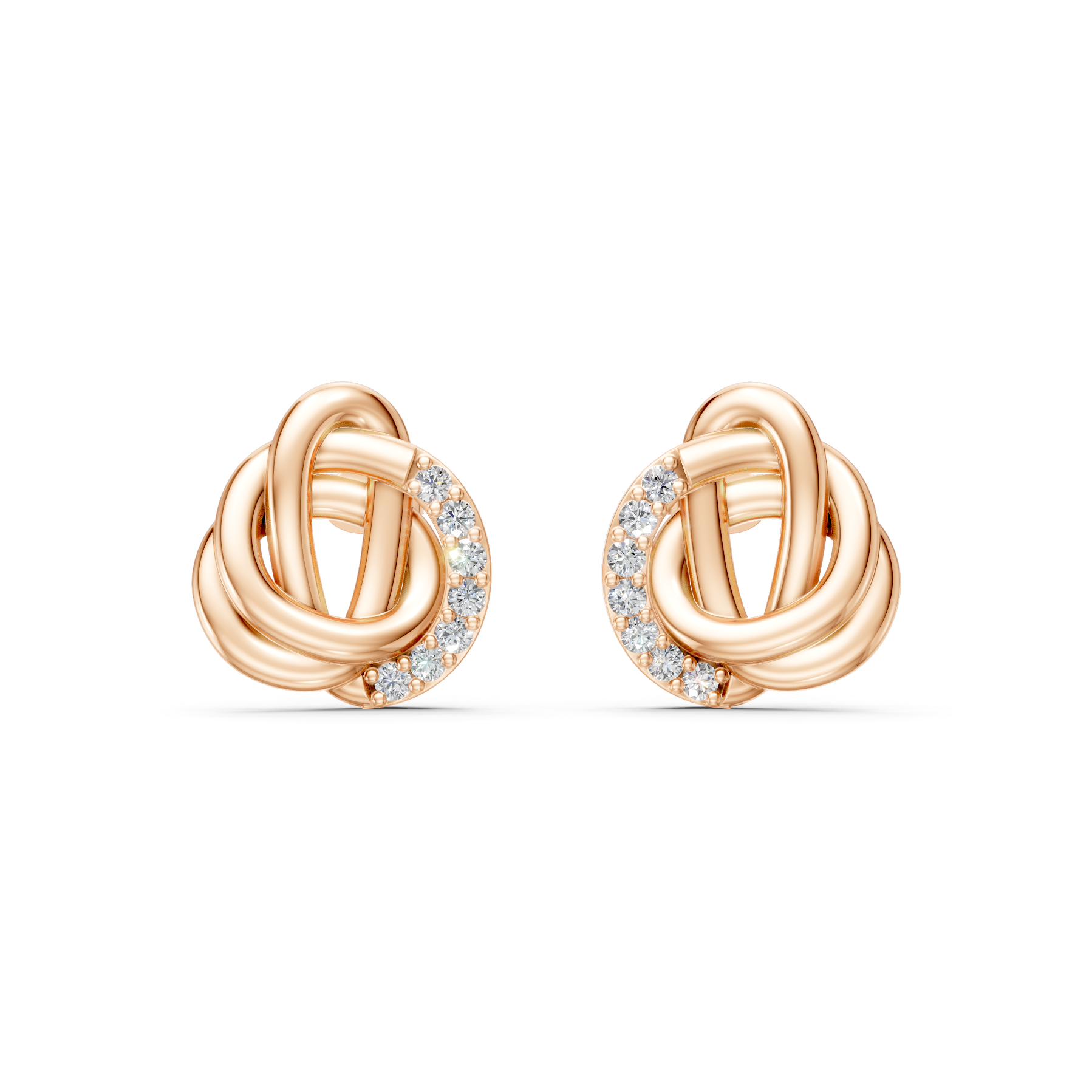 Lab Grown Diamond 0.40 CTW Intertwined Knot Stud Earrings-925 Sterling Silver