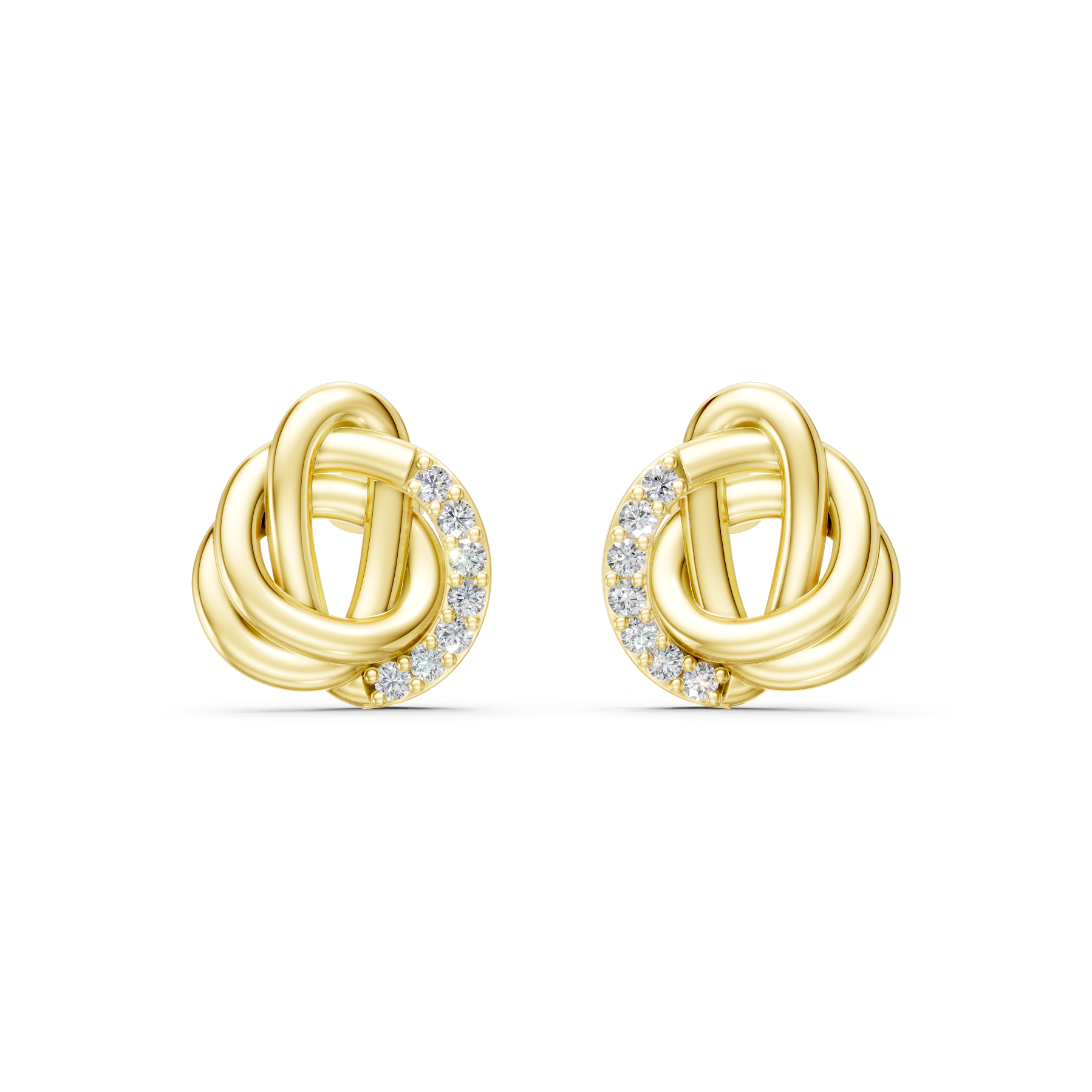 Lab Grown Diamond 0.40 CTW Intertwined Knot Stud Earrings-925 Sterling Silver