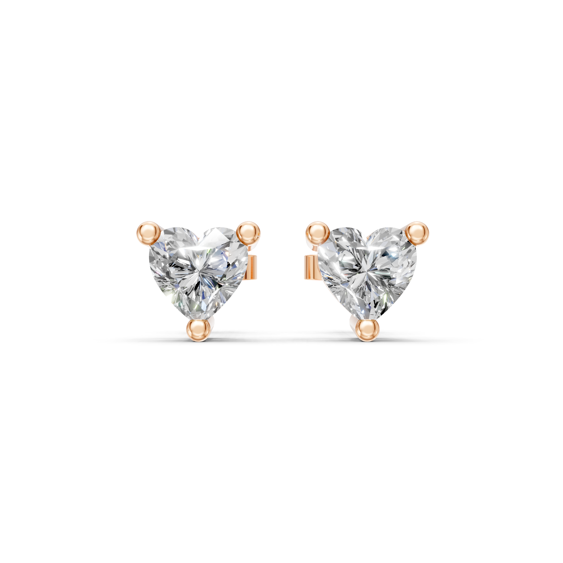 Lab Grown Diamond 0.40 CTW Heart Stud Earrings-925 Sterling Silver