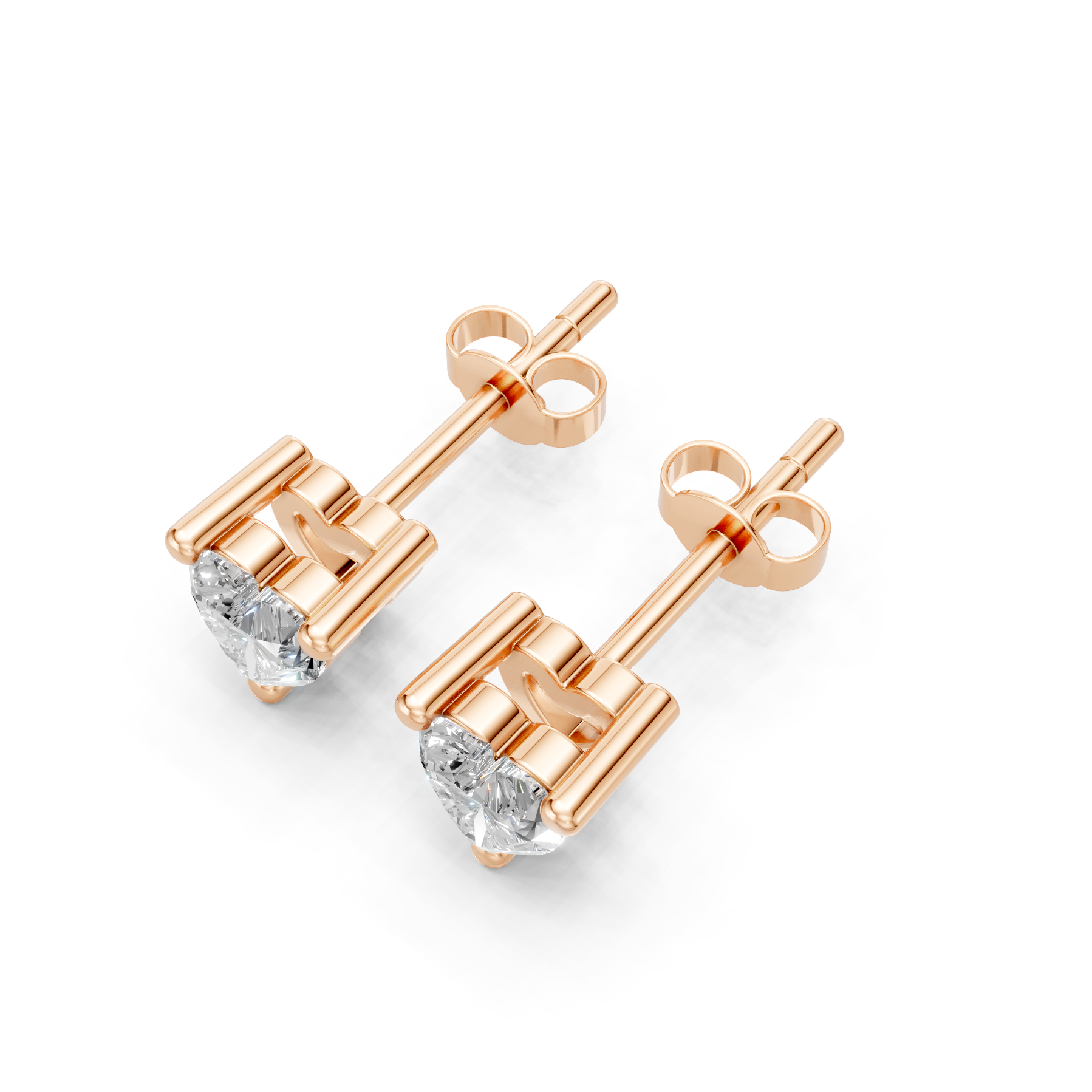 Lab Grown Diamond 0.40 CTW Heart Stud Earrings-925 Sterling Silver