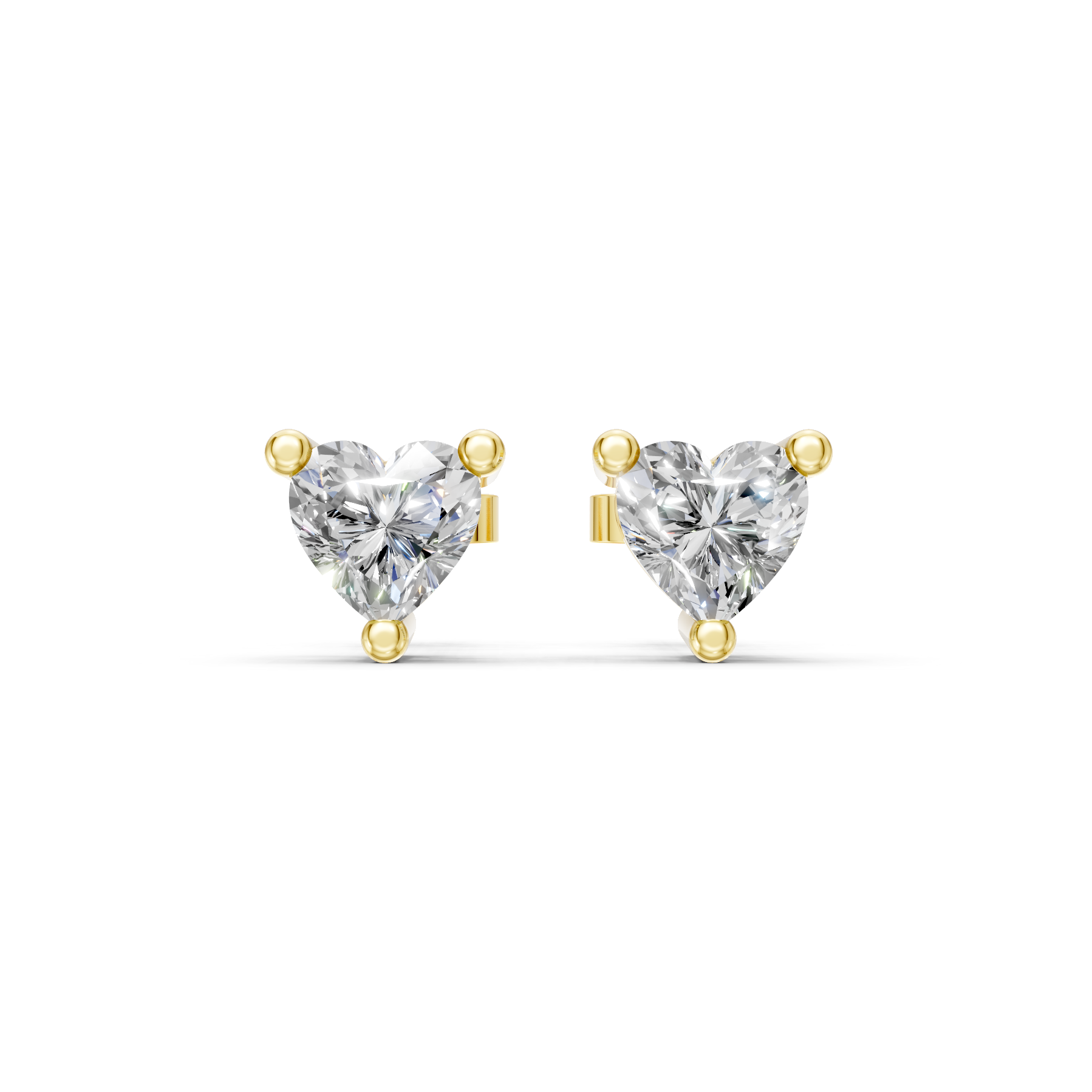 Lab Grown Diamond 0.40 CTW Heart Stud Earrings-925 Sterling Silver