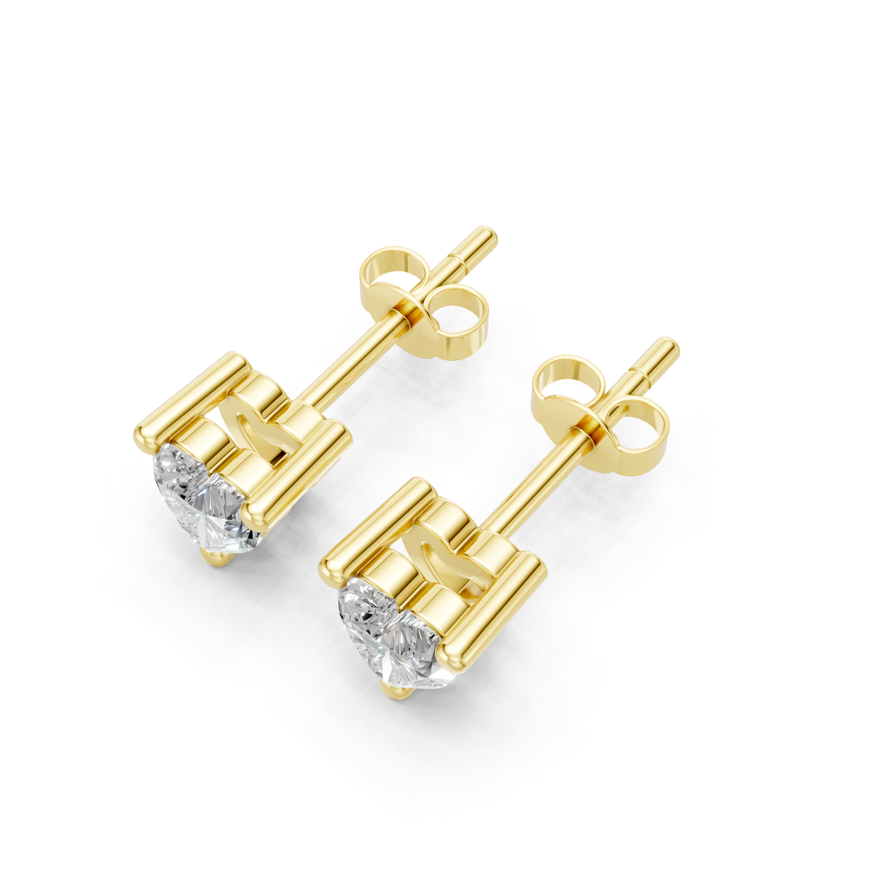 Lab Grown Diamond 0.40 CTW Heart Stud Earrings-925 Sterling Silver