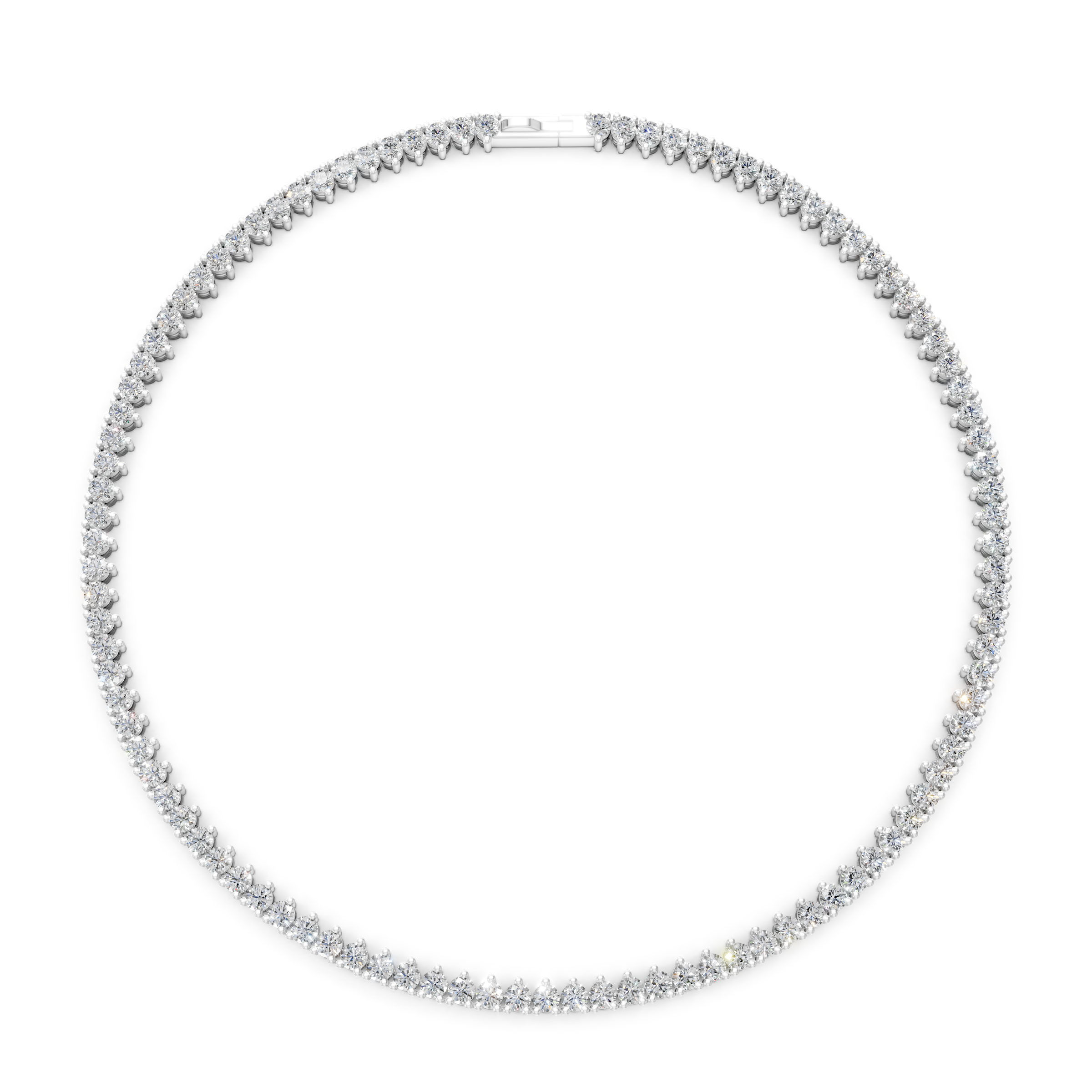 Lab Grown Diamond 0.40 CTW Tennis Necklace-925 Sterling Silver