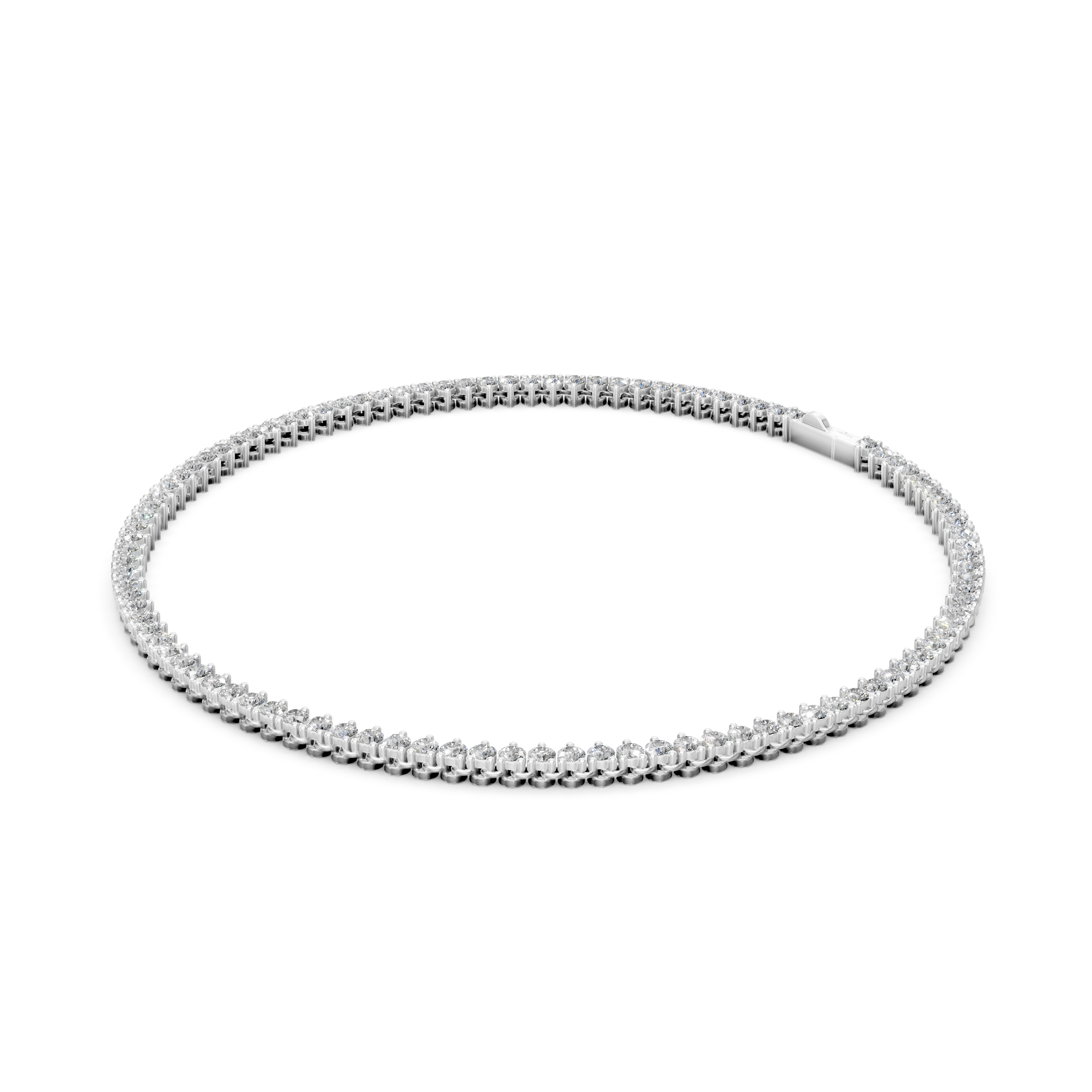 Lab Grown Diamond 0.40 CTW Tennis Necklace-925 Sterling Silver