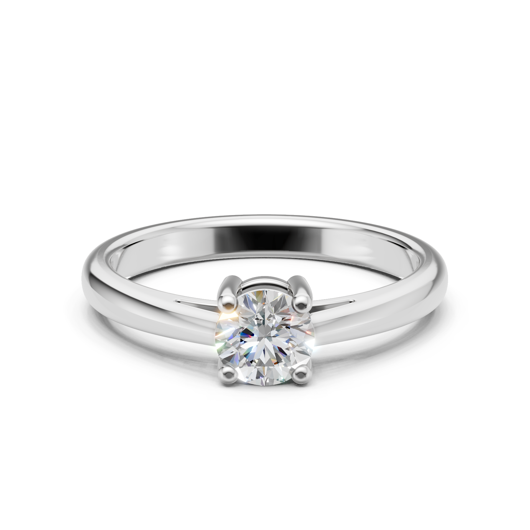 Lab Grown Diamond 0.50 CTW Solitaire Ring- Sterling Silver