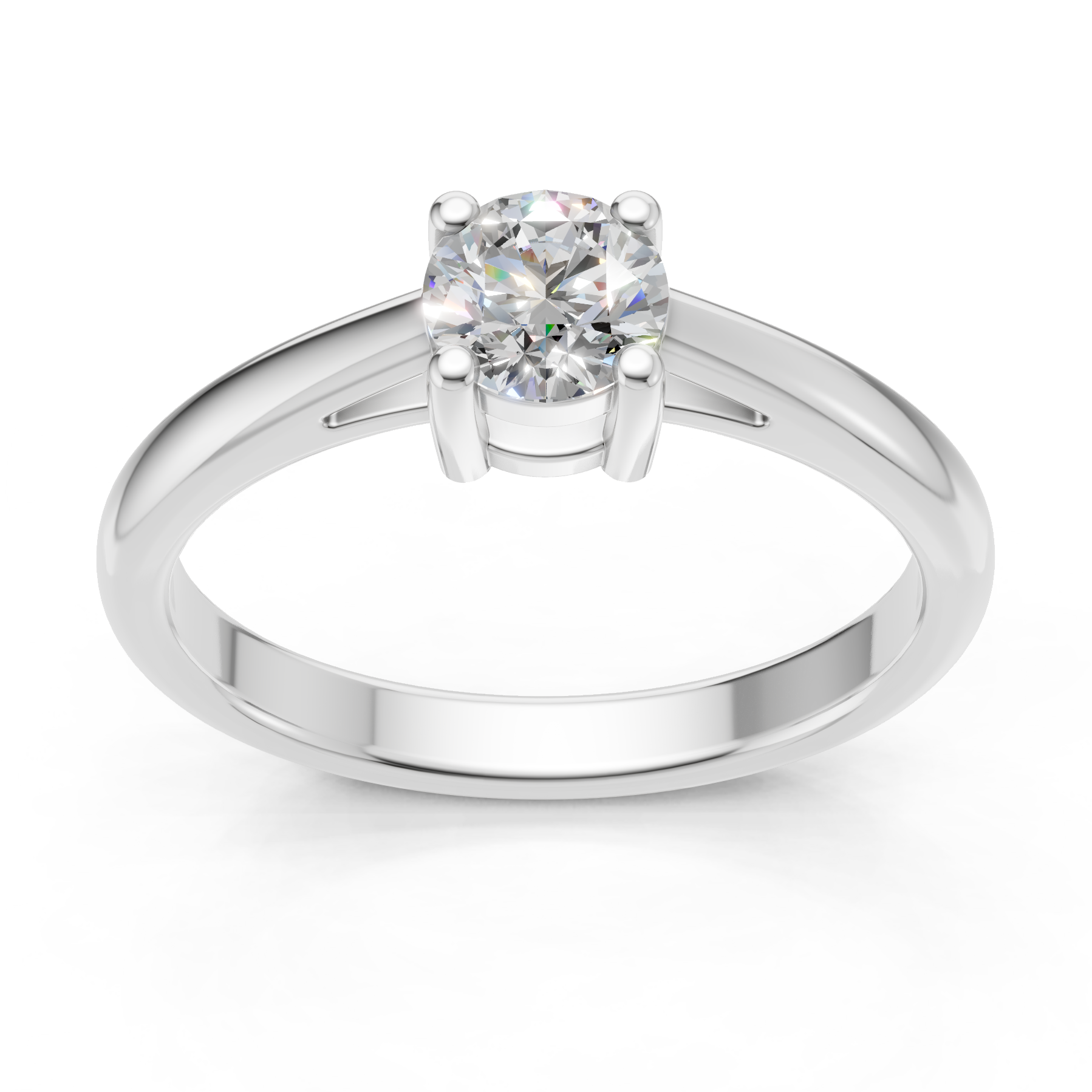 Lab Grown Diamond 0.50 CTW Solitaire Ring- Sterling Silver