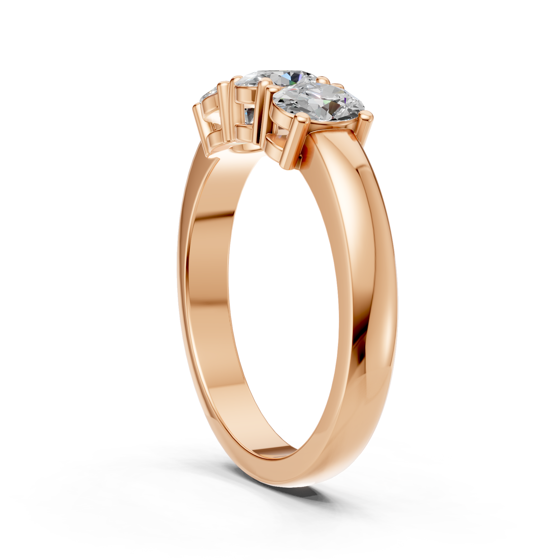 Lab Grown Diamond Oval 0.75 CTW Three Stone Ring- Sterling Silver