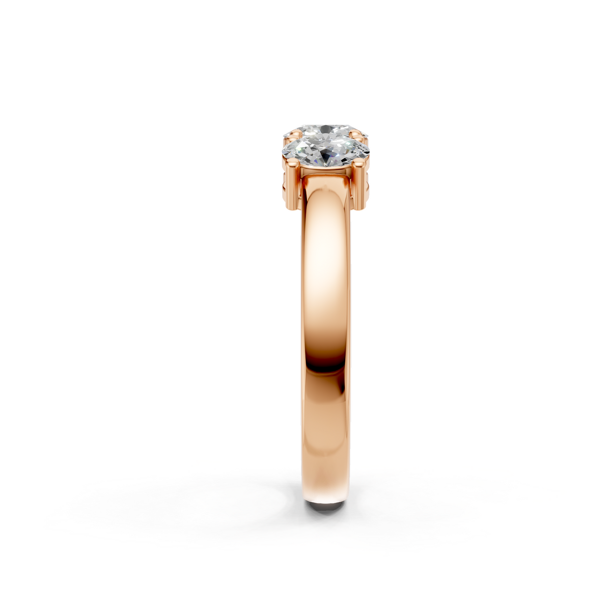 Lab Grown Diamond Oval 0.75 CTW Three Stone Ring- Sterling Silver