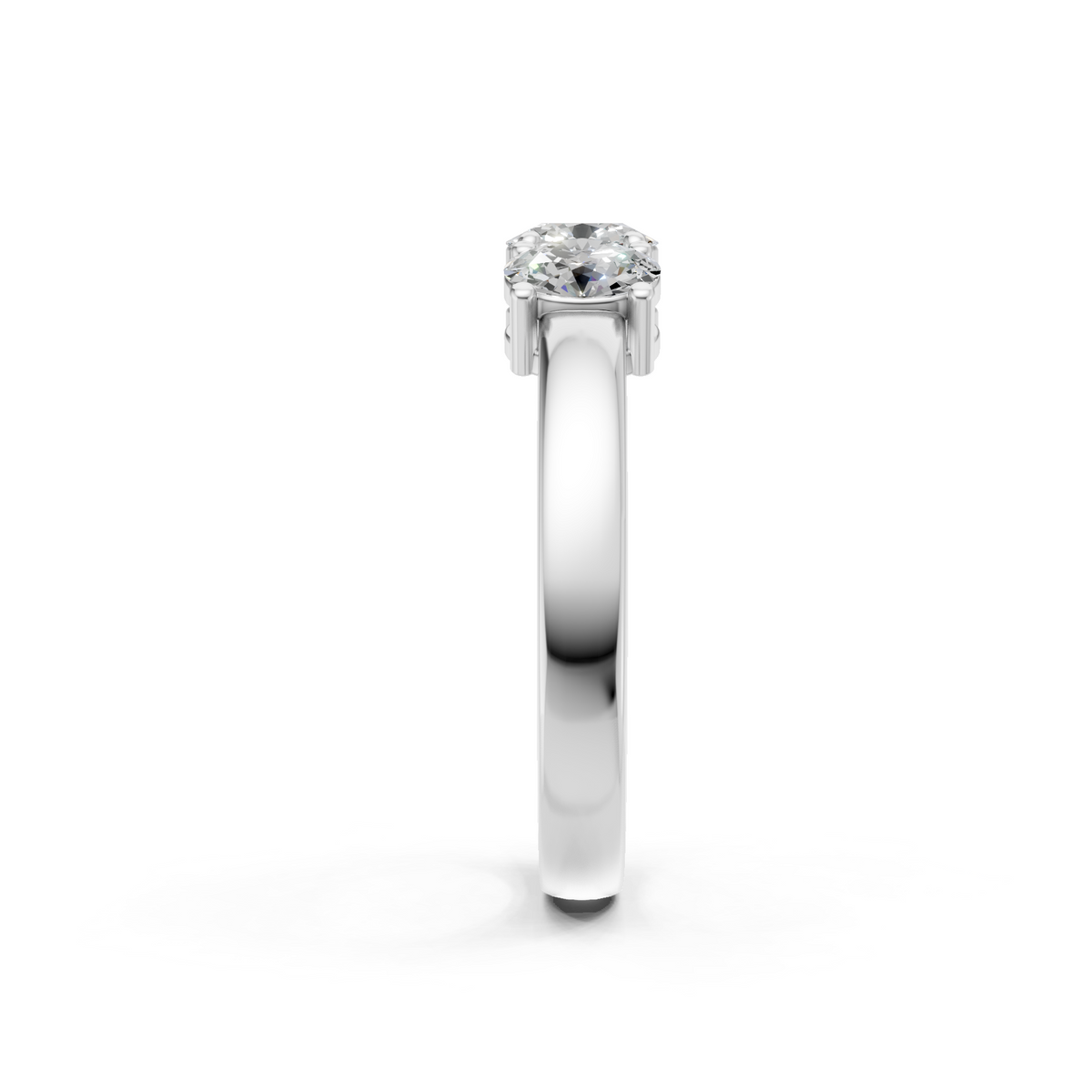 Lab Grown Diamond Oval 0.75 CTW Three Stone Ring- Sterling Silver