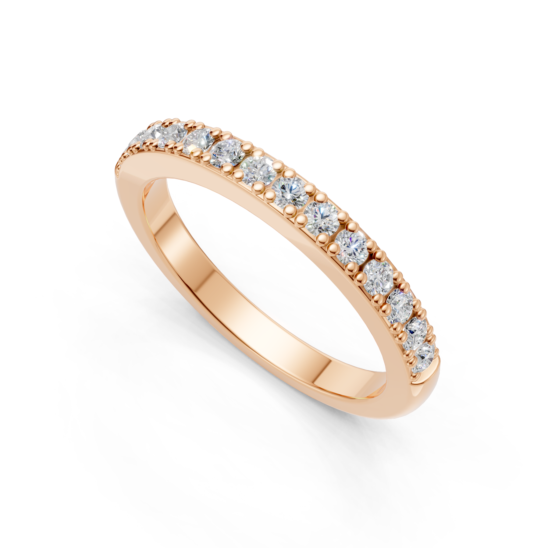 Lab Grown Diamond 0.45 CTW Half Eternity Ring- Sterling Silver