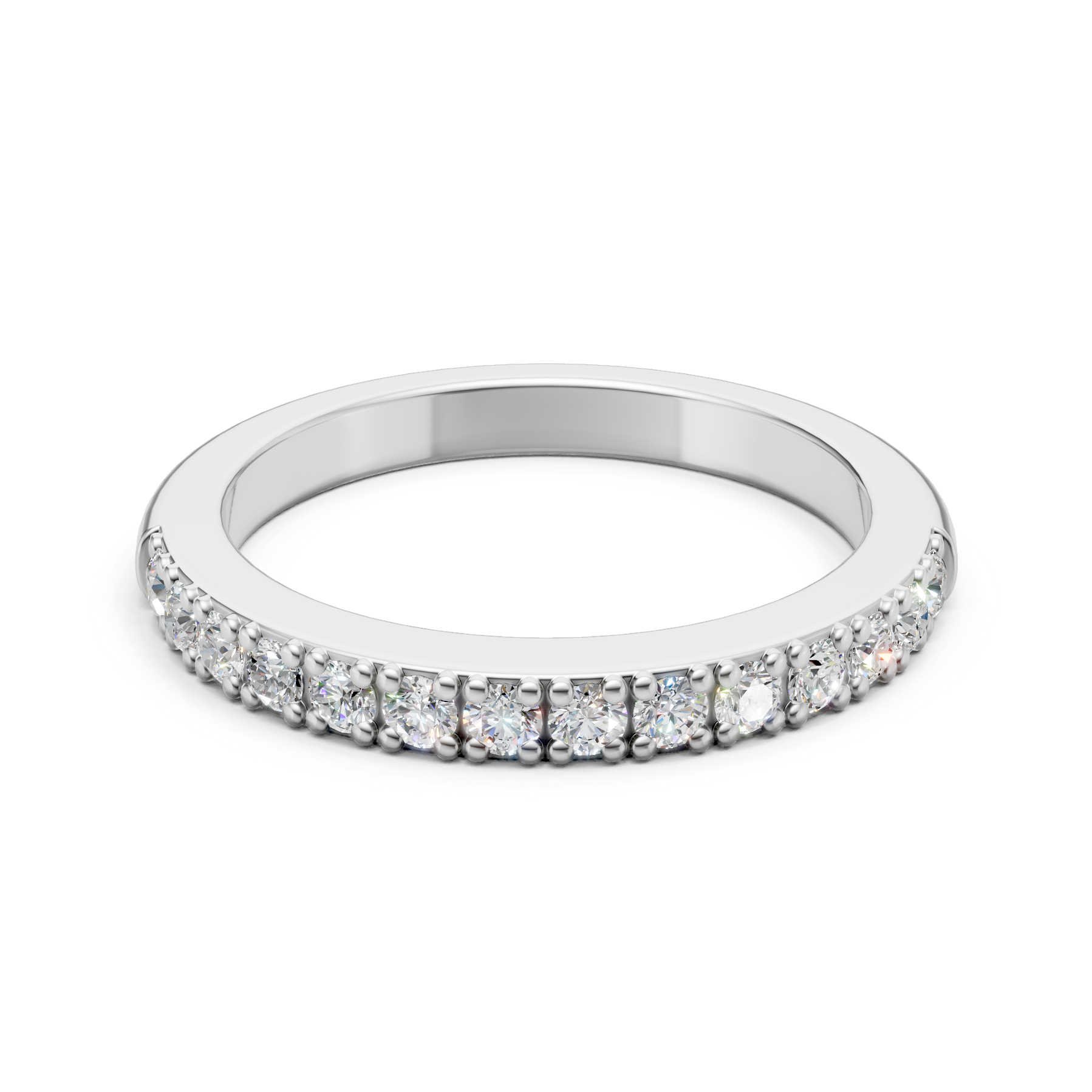 Lab Grown Diamond 0.45 CTW Half Eternity Ring- Sterling Silver