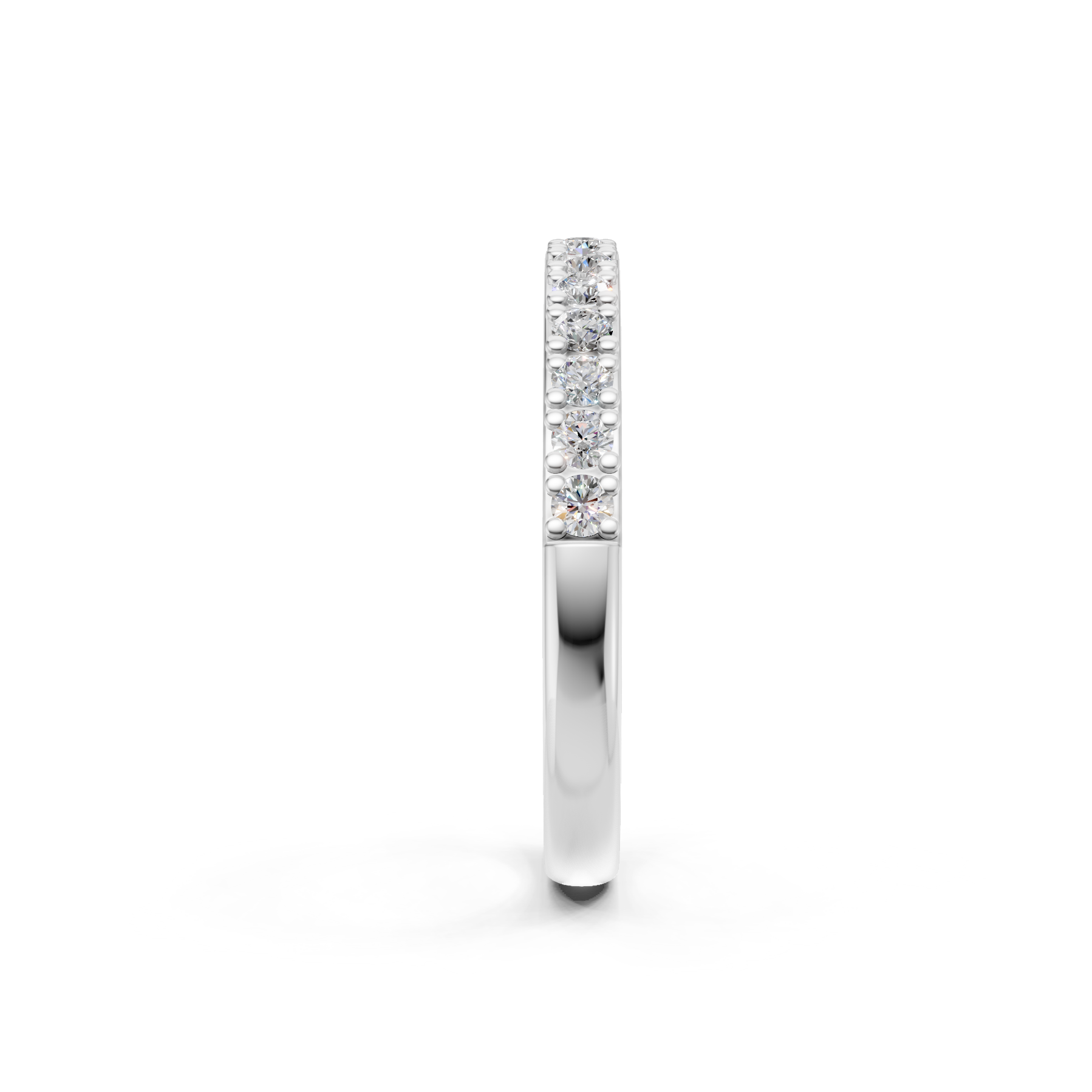 Lab Grown Diamond 0.45 CTW Half Eternity Ring- Sterling Silver