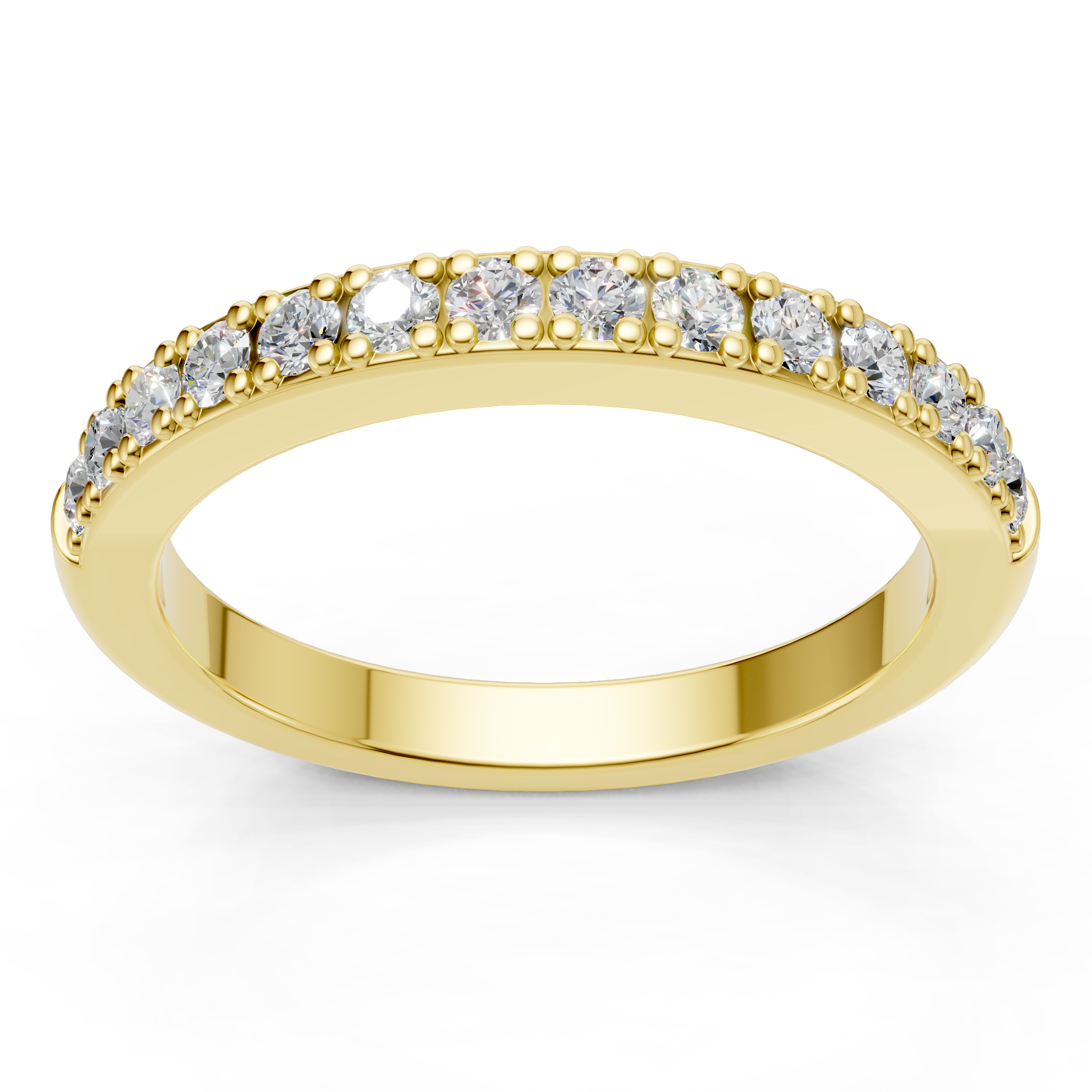 Lab Grown Diamond 0.45 CTW Half Eternity Ring- Sterling Silver