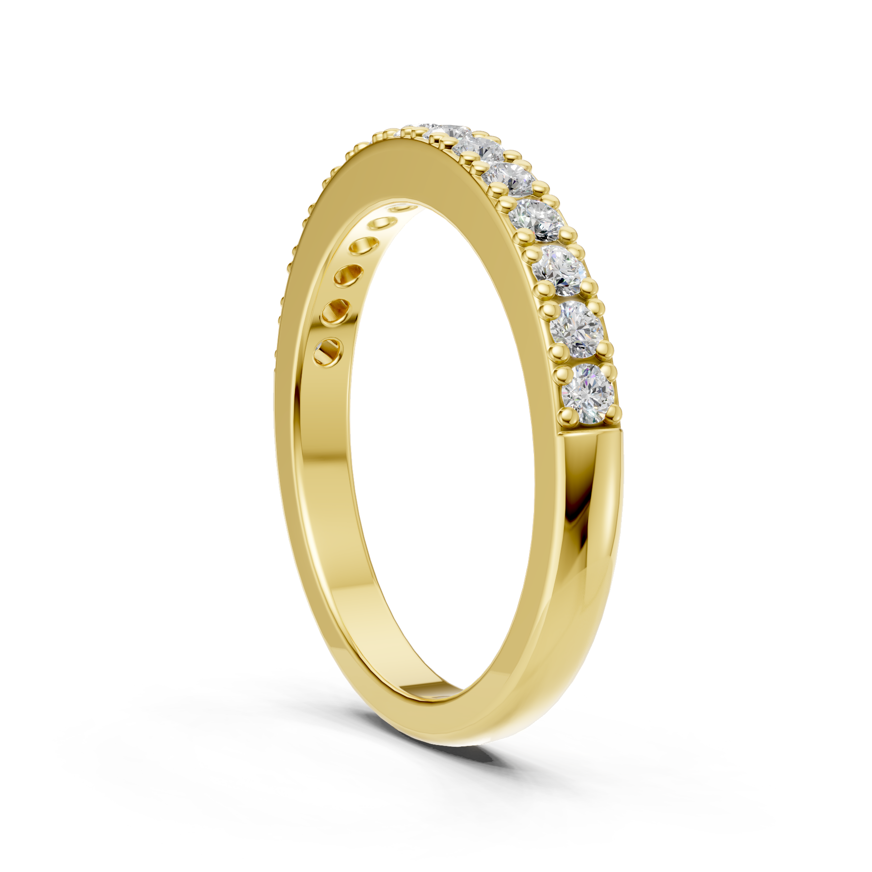 Lab Grown Diamond 0.45 CTW Half Eternity Ring- Sterling Silver