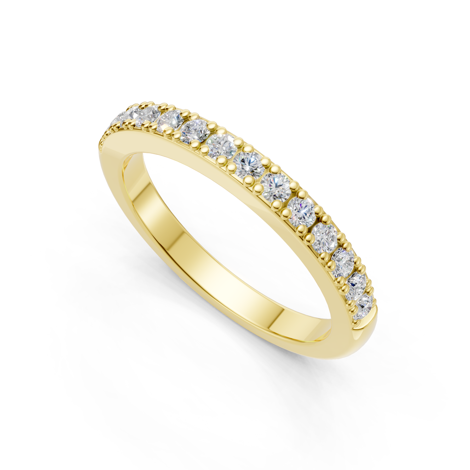 Lab Grown Diamond 0.45 CTW Half Eternity Ring- Sterling Silver