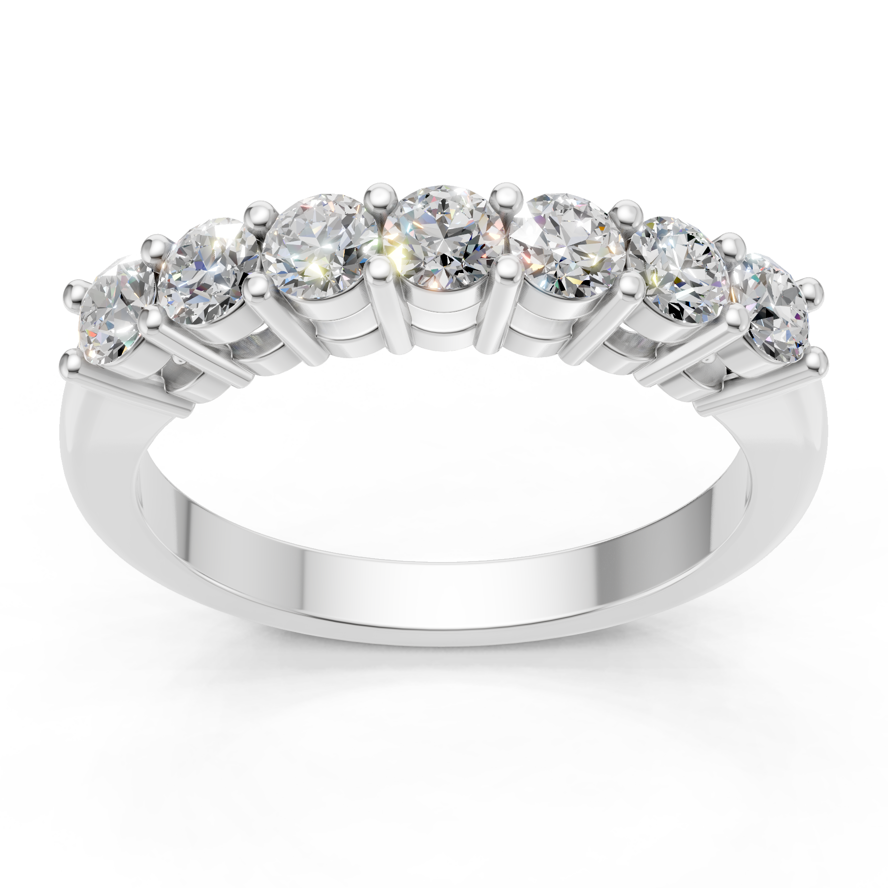 Lab Grown Diamond 0.70 CTW Half Eternity Ring- Sterling Silver