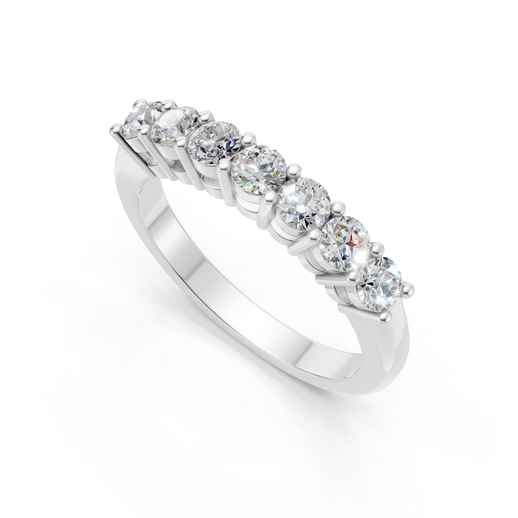 Lab Grown Diamond 0.70 CTW Half Eternity Ring- Sterling Silver