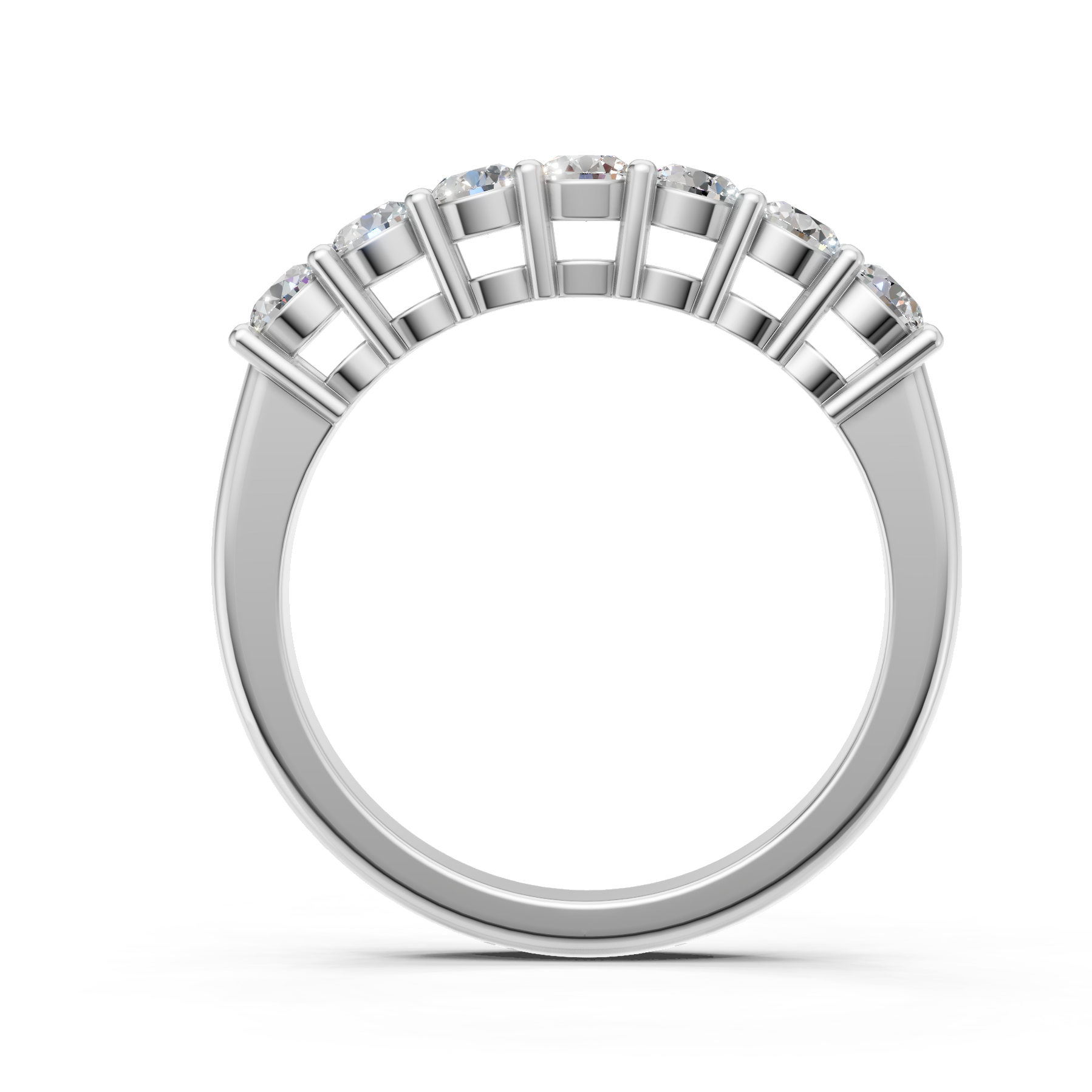 Lab Grown Diamond 0.70 CTW Half Eternity Ring- Sterling Silver