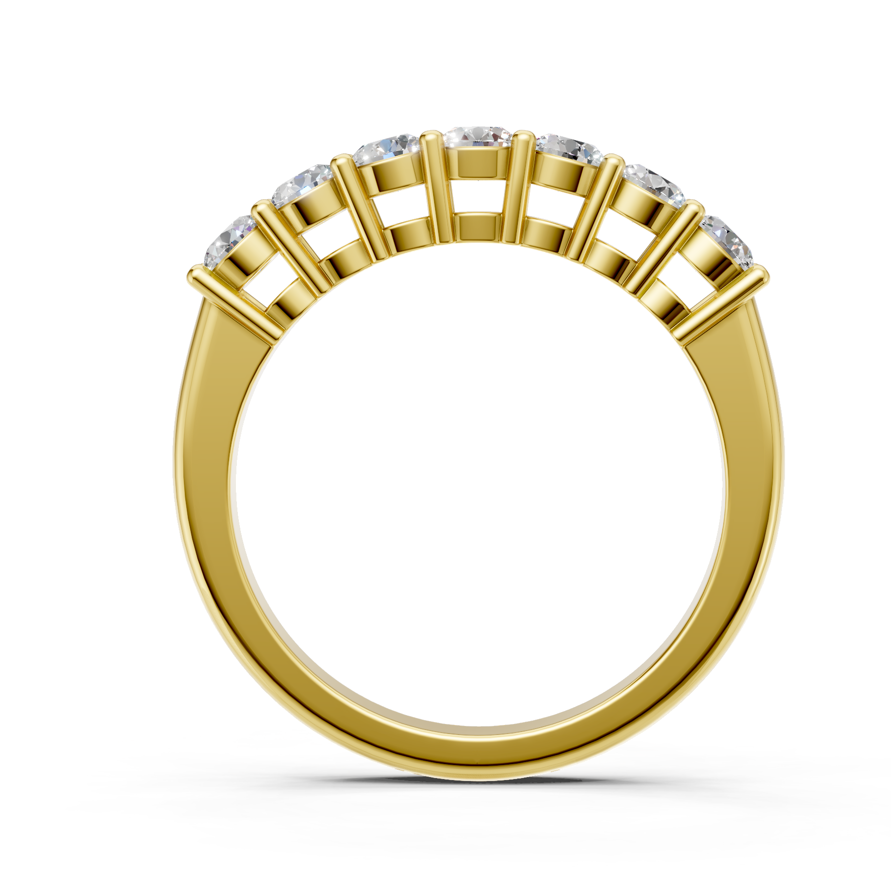 Lab Grown Diamond 0.70 CTW Half Eternity Ring- Sterling Silver