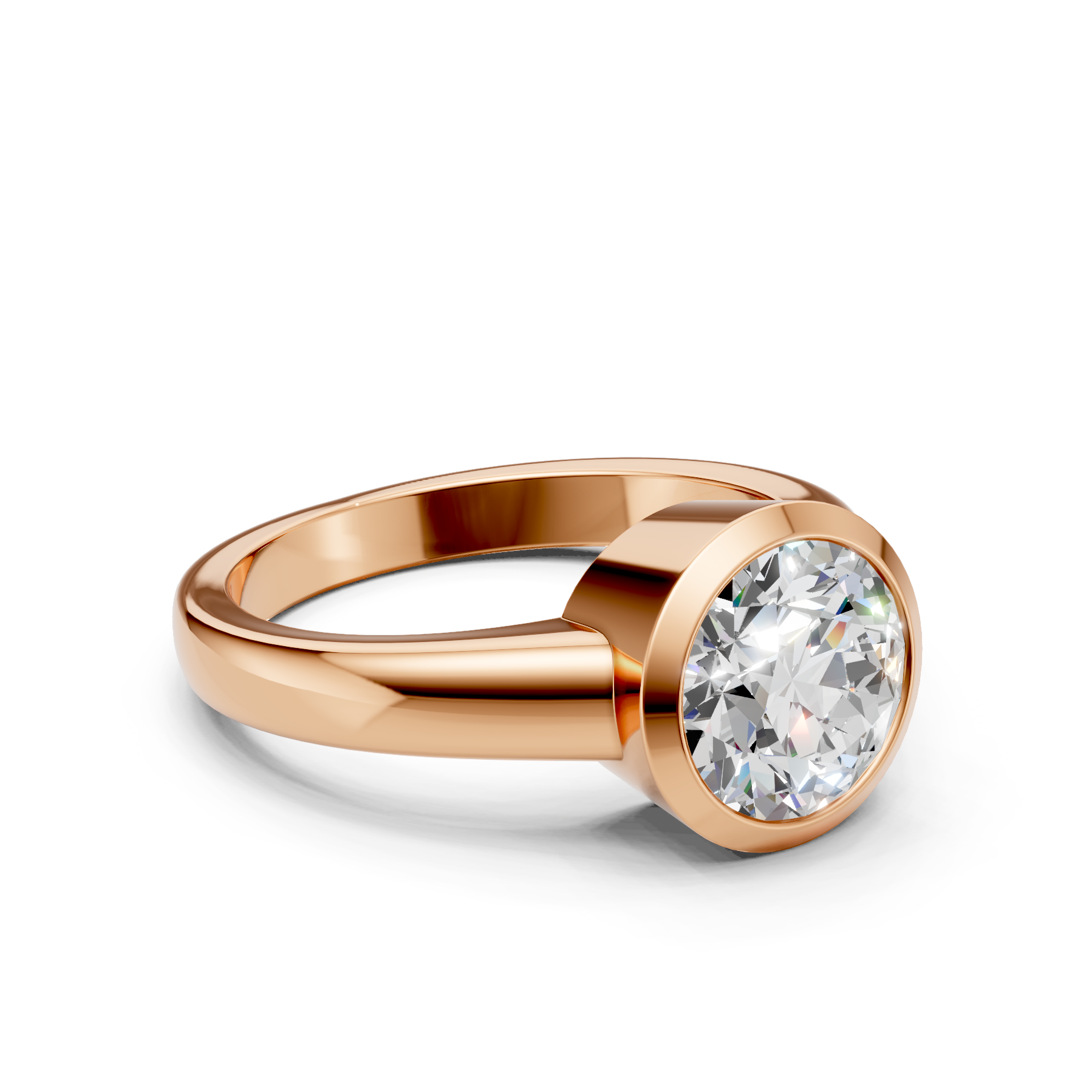 Lab Grown Diamond 2.00 CTW Bezel Set Solitaire Ring- Sterling Silver