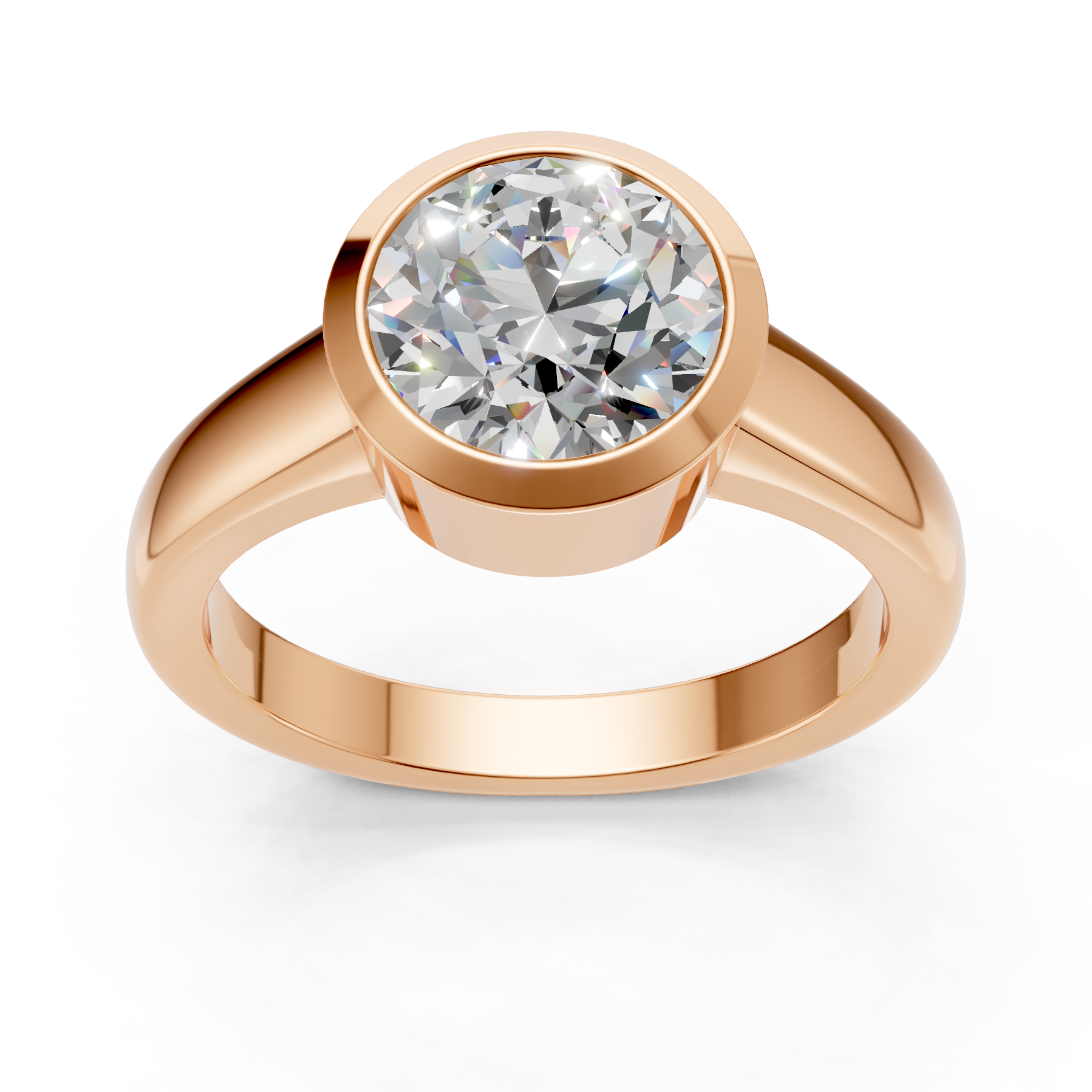 Lab Grown Diamond 2.00 CTW Bezel Set Solitaire Ring- Sterling Silver