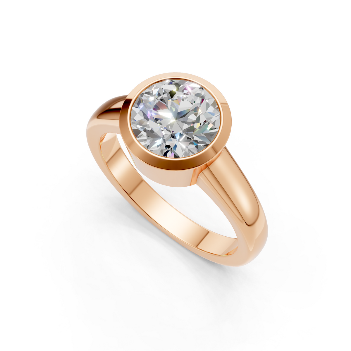 Lab Grown Diamond 2.00 CTW Bezel Set Solitaire Ring- Sterling Silver