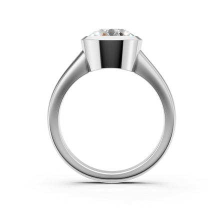 Lab Grown Diamond 2.00 CTW Bezel Set Solitaire Ring- Sterling Silver