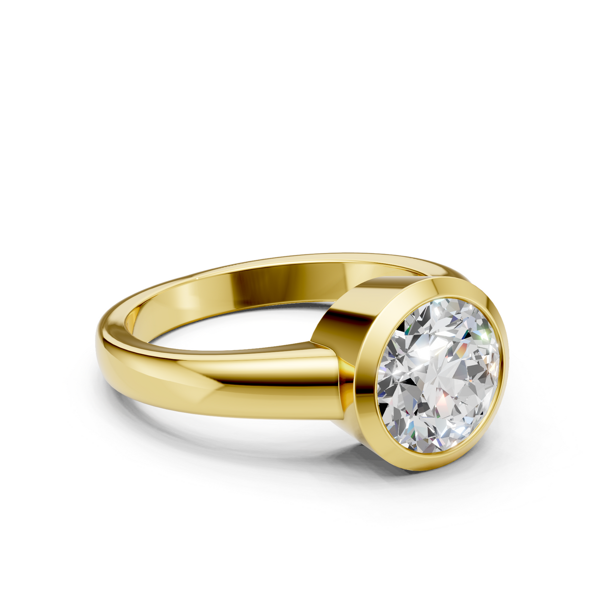 Lab Grown Diamond 2.00 CTW Bezel Set Solitaire Ring- Sterling Silver
