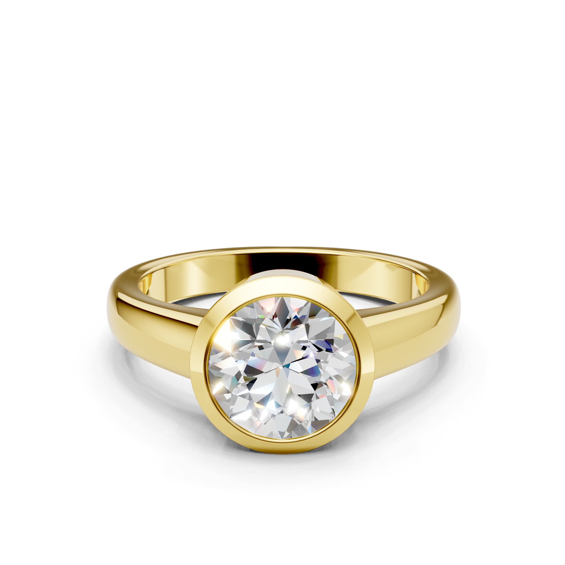 Lab Grown Diamond 2.00 CTW Bezel Set Solitaire Ring- Sterling Silver