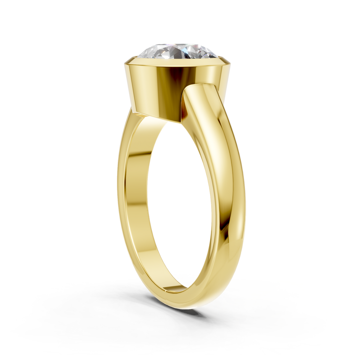 Lab Grown Diamond 2.00 CTW Bezel Set Solitaire Ring- Sterling Silver