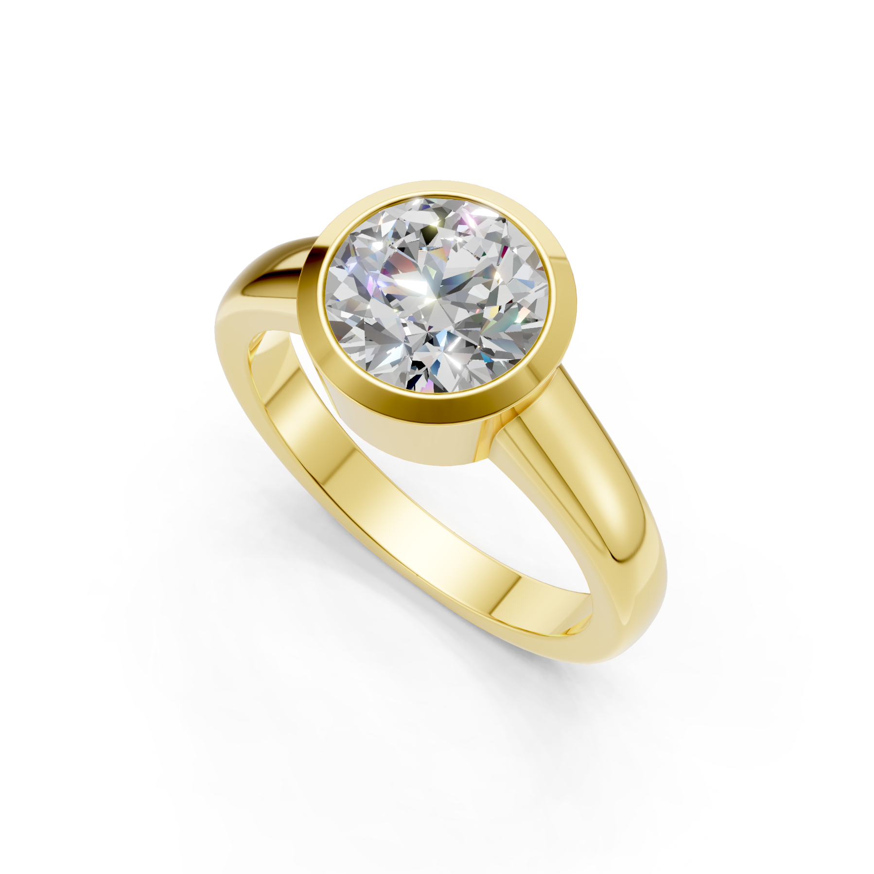 Lab Grown Diamond 2.00 CTW Bezel Set Solitaire Ring- Sterling Silver