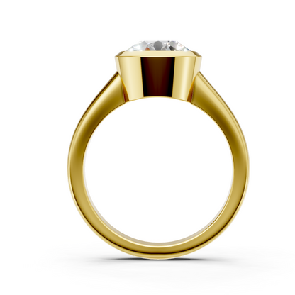 Lab Grown Diamond 2.00 CTW Bezel Set Solitaire Ring- Sterling Silver