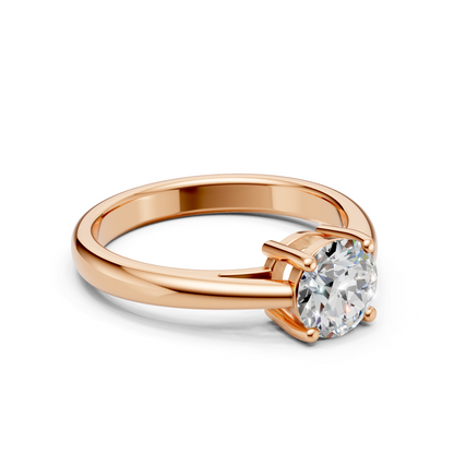 Lab Grown Diamond 1.00 CTW Round Solitaire Ring- Sterling Silver