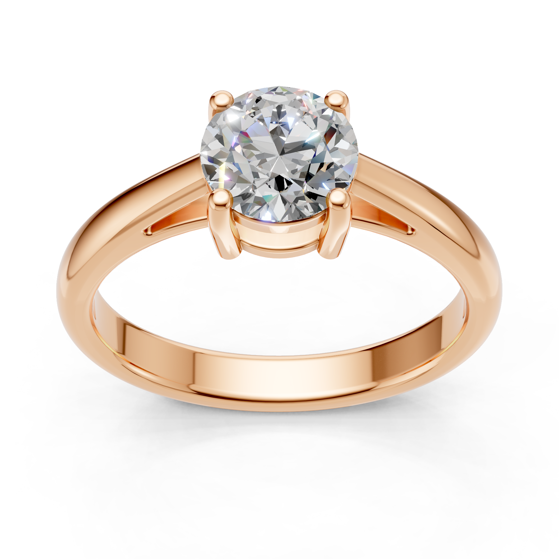 Lab Grown Diamond 1.00 CTW Round Solitaire Ring- Sterling Silver