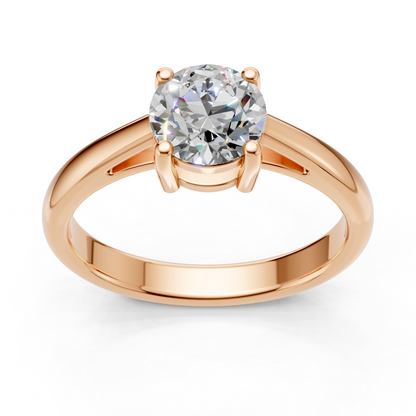 Lab Grown Diamond 1.00 CTW Round Solitaire Ring- Sterling Silver