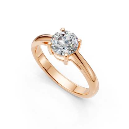Lab Grown Diamond 1.00 CTW Round Solitaire Ring- Sterling Silver