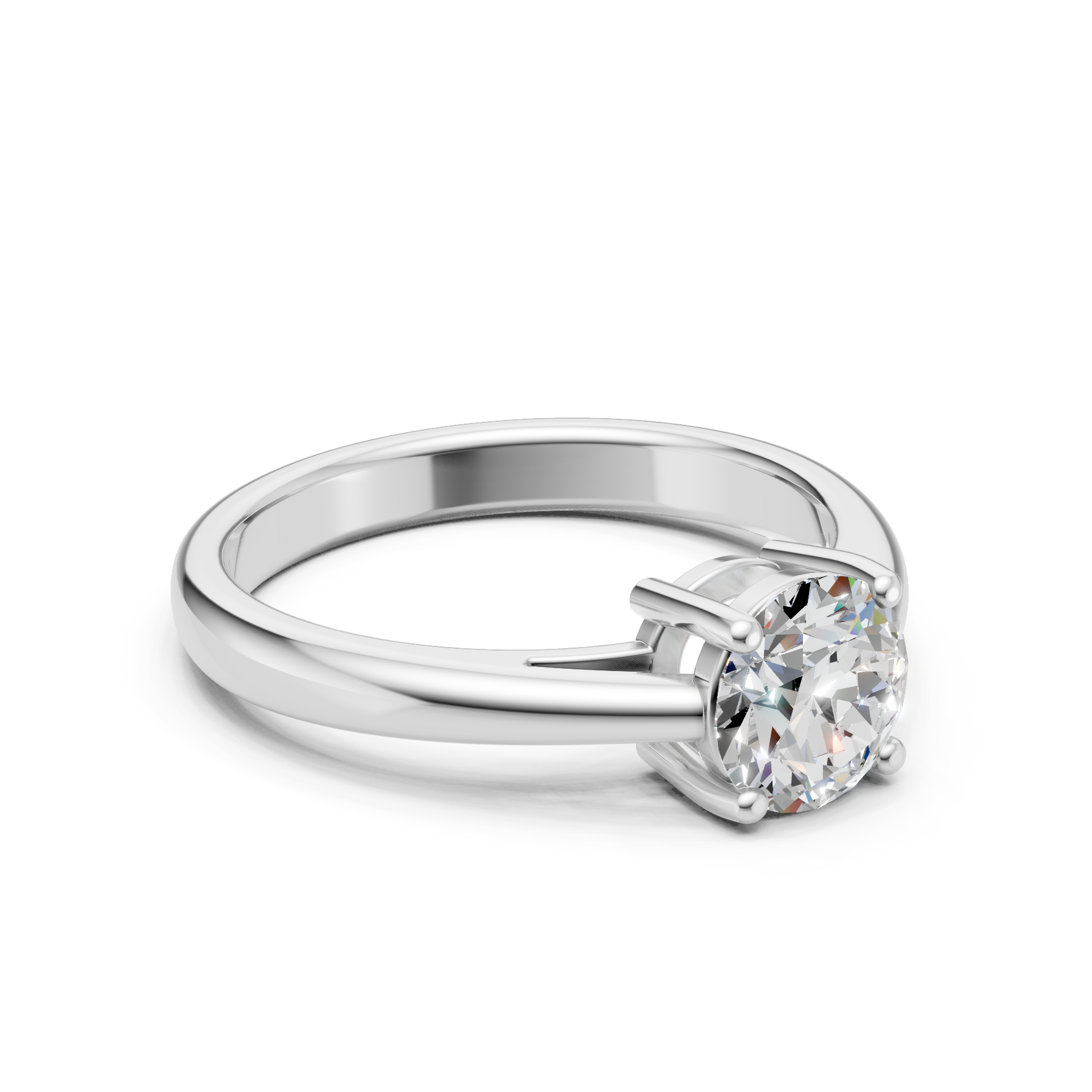 Lab Grown Diamond 1.00 CTW Round Solitaire Ring- Sterling Silver