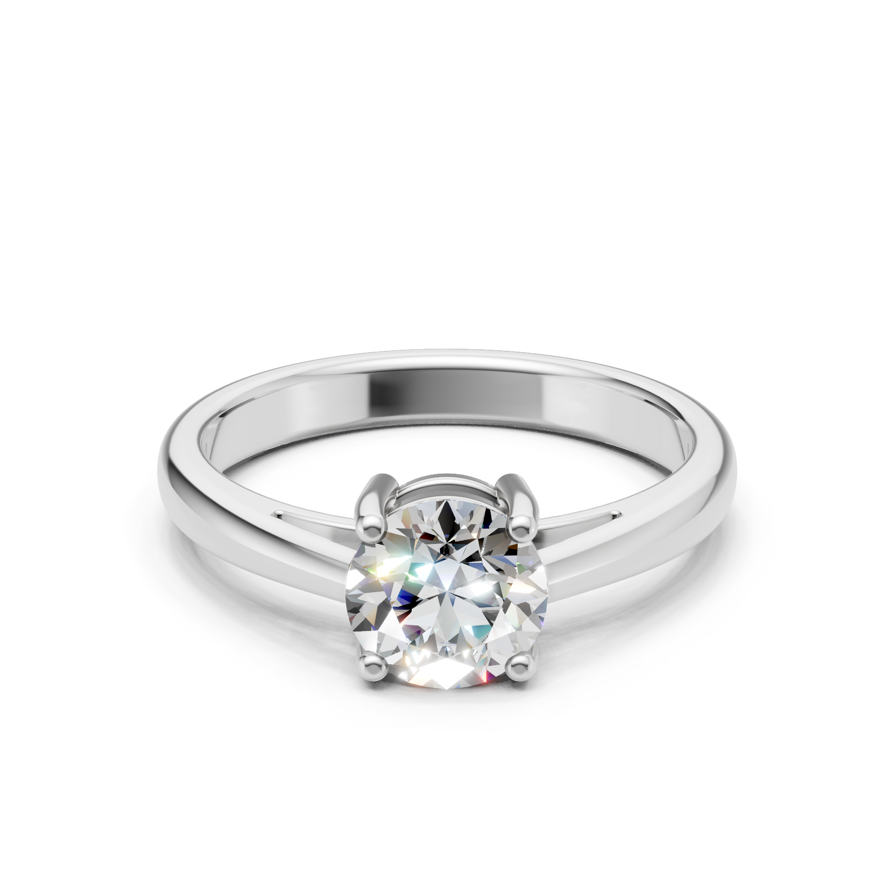 Lab Grown Diamond 1.00 CTW Round Solitaire Ring- Sterling Silver