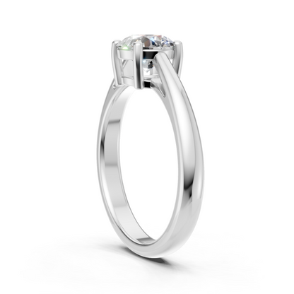 Lab Grown Diamond 1.00 CTW Round Solitaire Ring- Sterling Silver