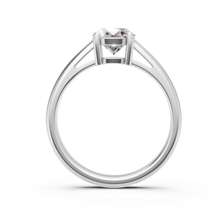 Lab Grown Diamond 1.00 CTW Round Solitaire Ring- Sterling Silver