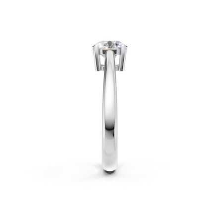 Lab Grown Diamond 1.00 CTW Round Solitaire Ring- Sterling Silver
